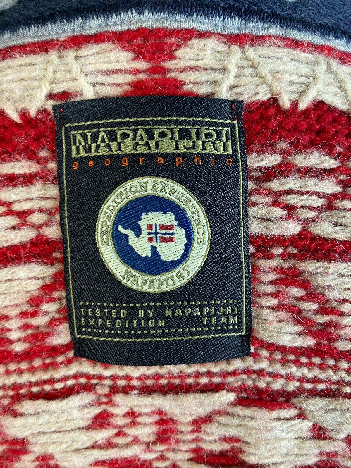 Napapijri Napapijri Geographic Red Wool Knit Button Sweater Size M Size M / US 6-8 / IT 42-44 - 11 Thumbnail