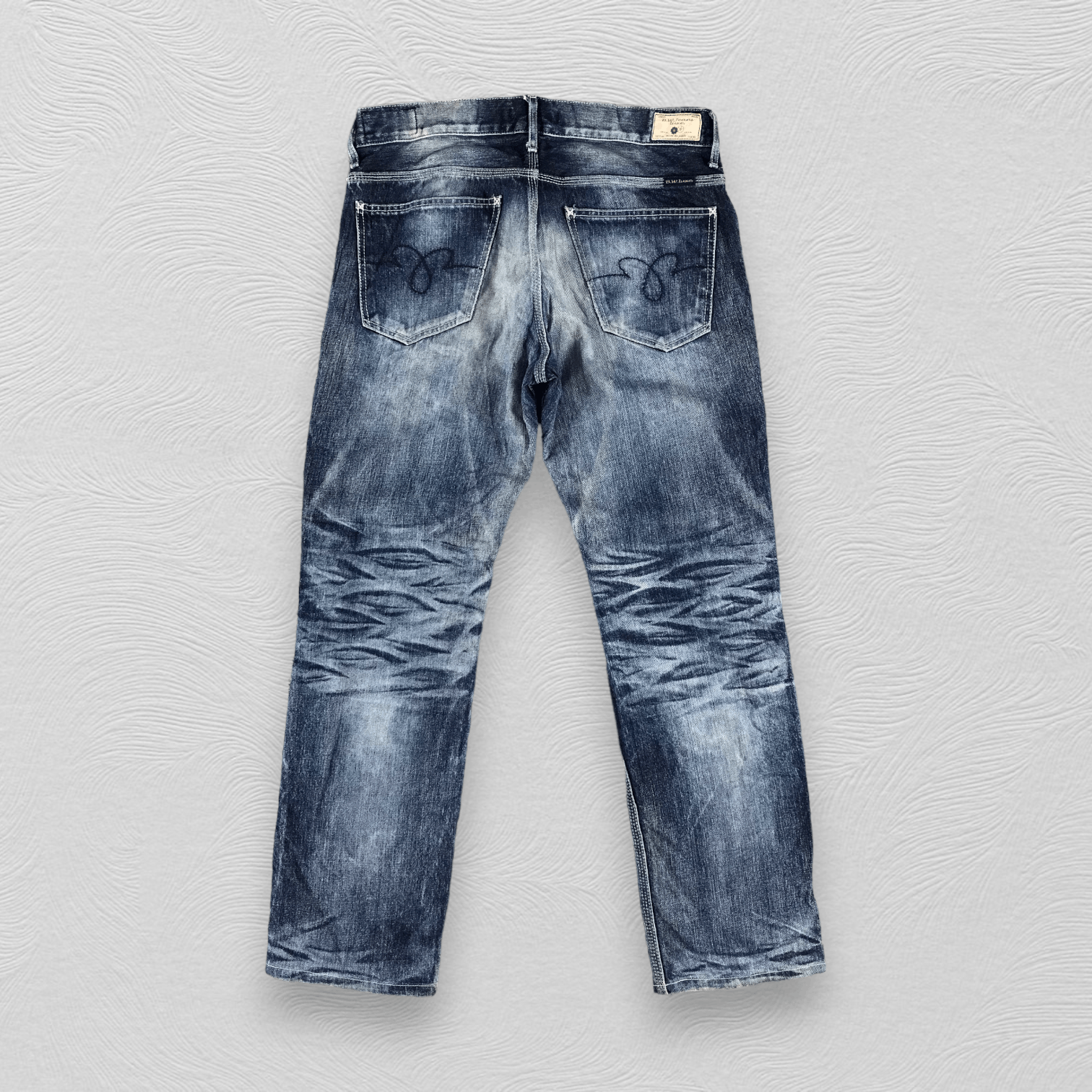 Japanese Brand Blue Way Japan Jeans Distressed Faded BLue Denim KJ1300 Size US 32 / EU 48 - 2 Thumbnail