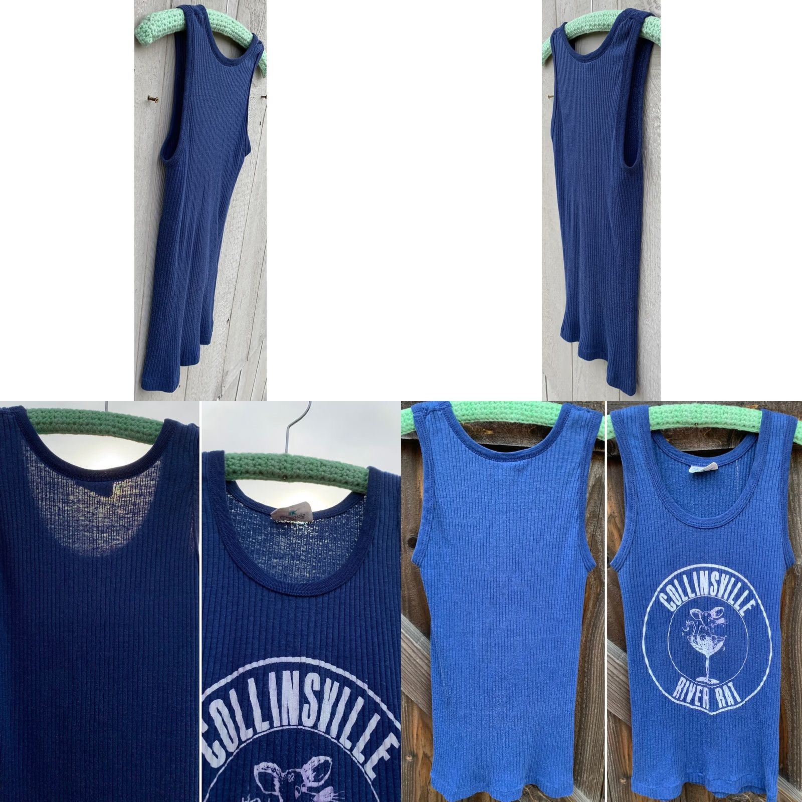 Vintage VINTAGE Kmart Collinsville River Rat Tank Top Shirt M Blue 50/50 Kodel Polyester Cotton Graphic Sportswear/Beach Mens Women Girls Size M / US 6-8 / IT 42-44 - 8 Thumbnail
