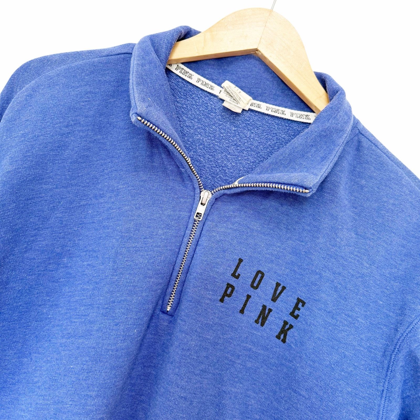 Victoria's Secret Victoria's Secret PINK Blue Quarter Zip Sweatshirt Sz S Size S / US 4 / IT 40 - 2 Thumbnail