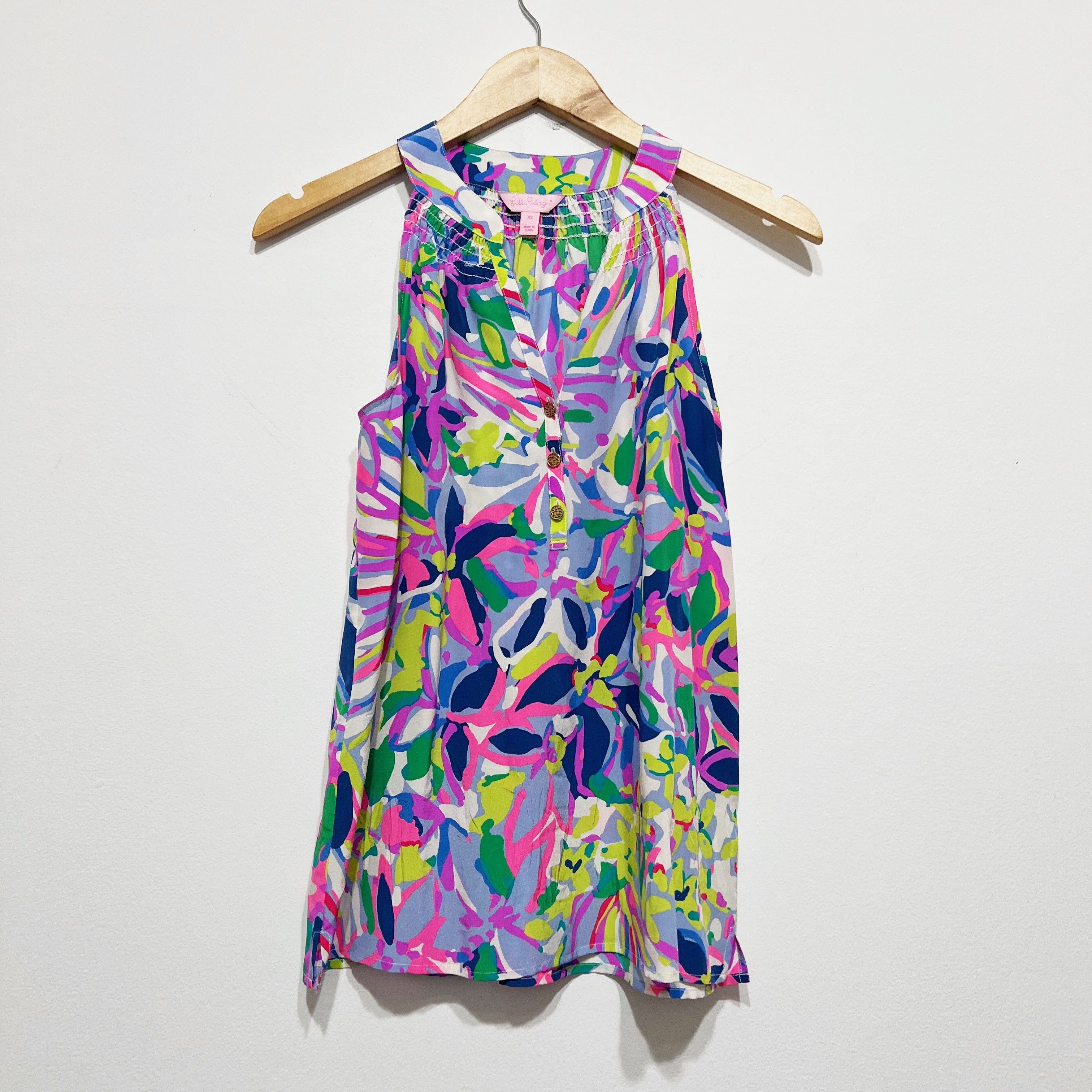 Lilly Pulitzer Lilly Pulitzer Bailey Silk Chiffon Sleeveless Size XS / US 0-2 / IT 36-38 - 1 Thumbnail