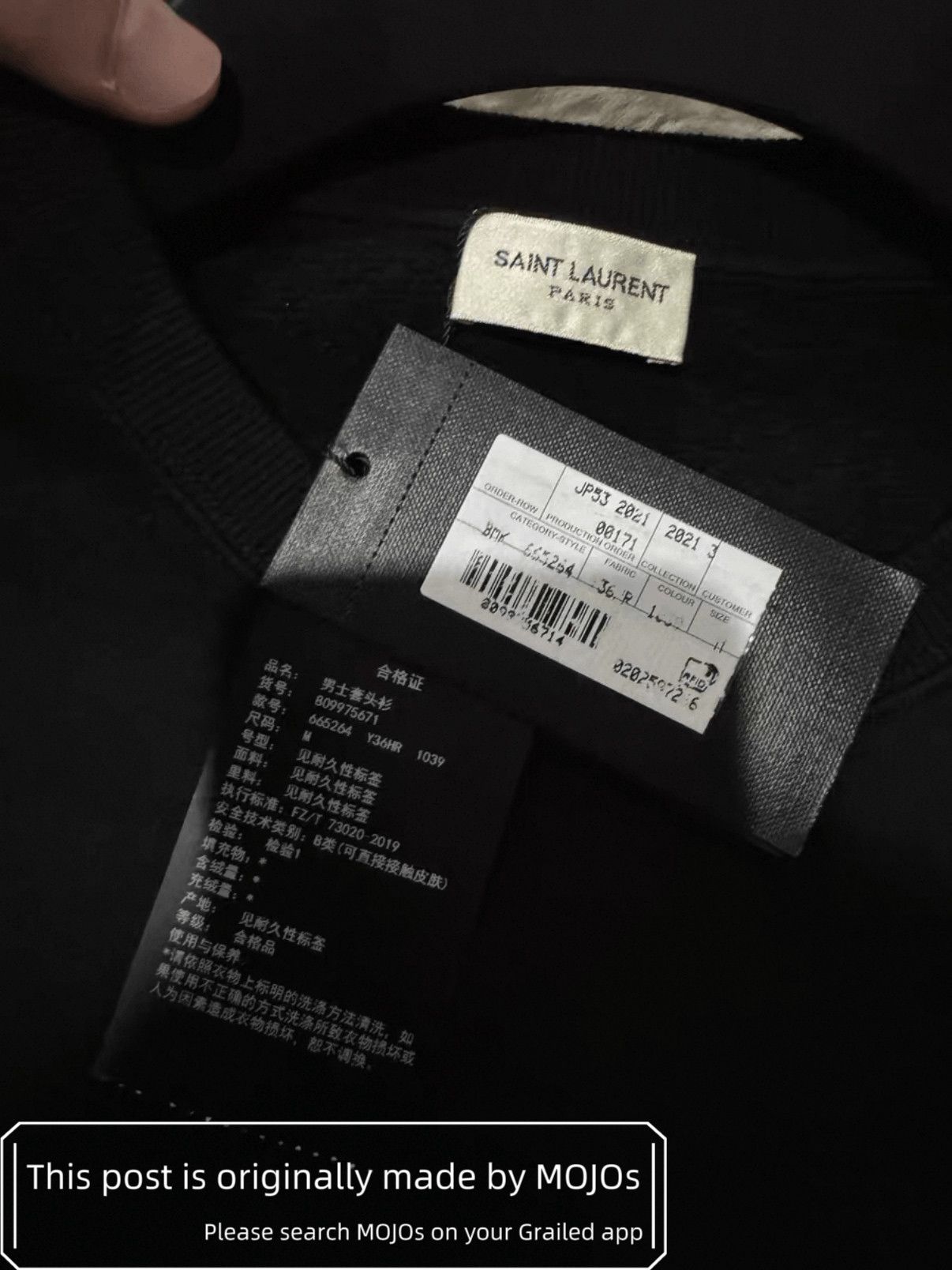 Saint Laurent Paris Chinese Logo Sweatshirt mojos125126