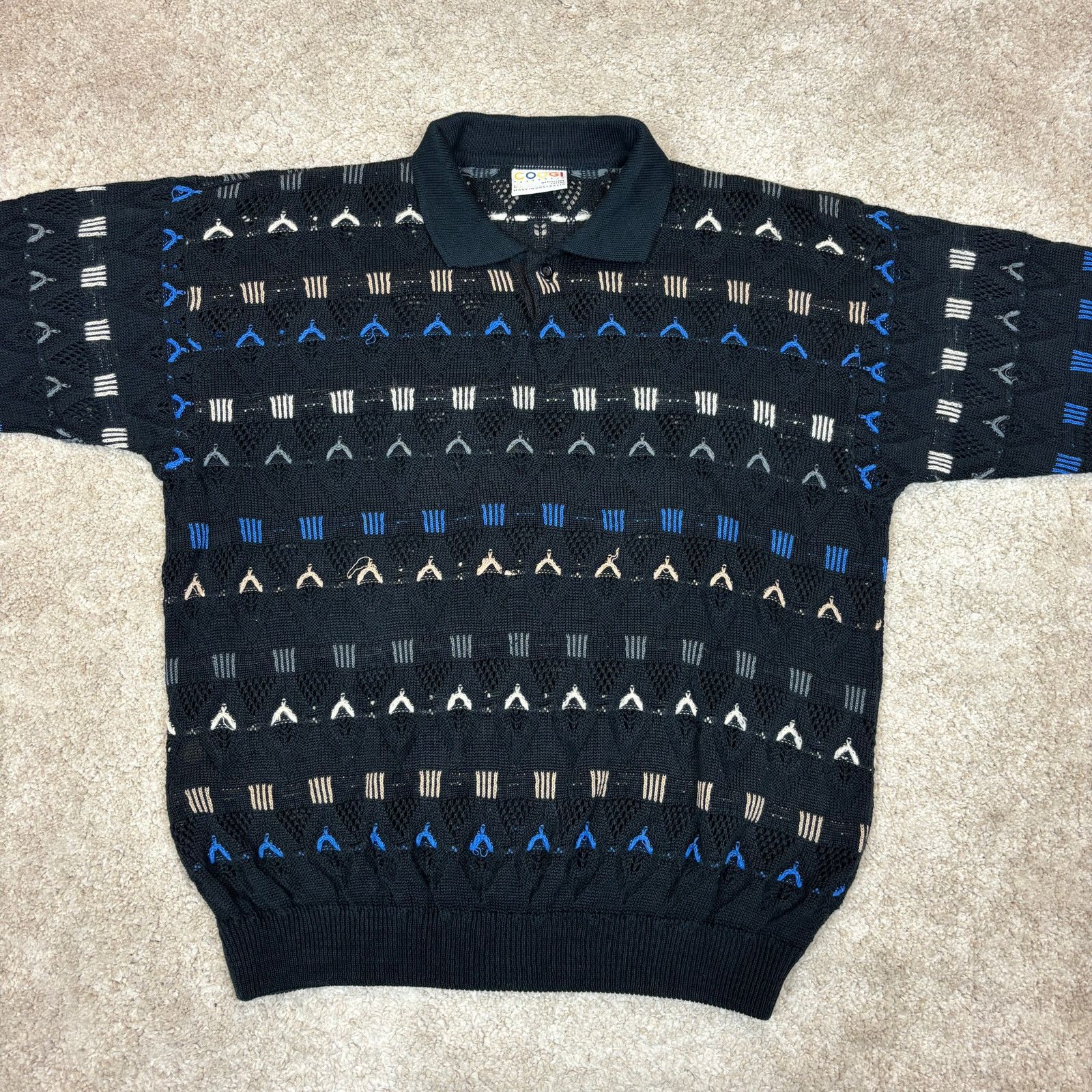Coogi × Vintage Vintage Coogi 3D Abstract Crochet Knit Sweater Men's Large Size US L / EU 52-54 / 3 - 2 Thumbnail