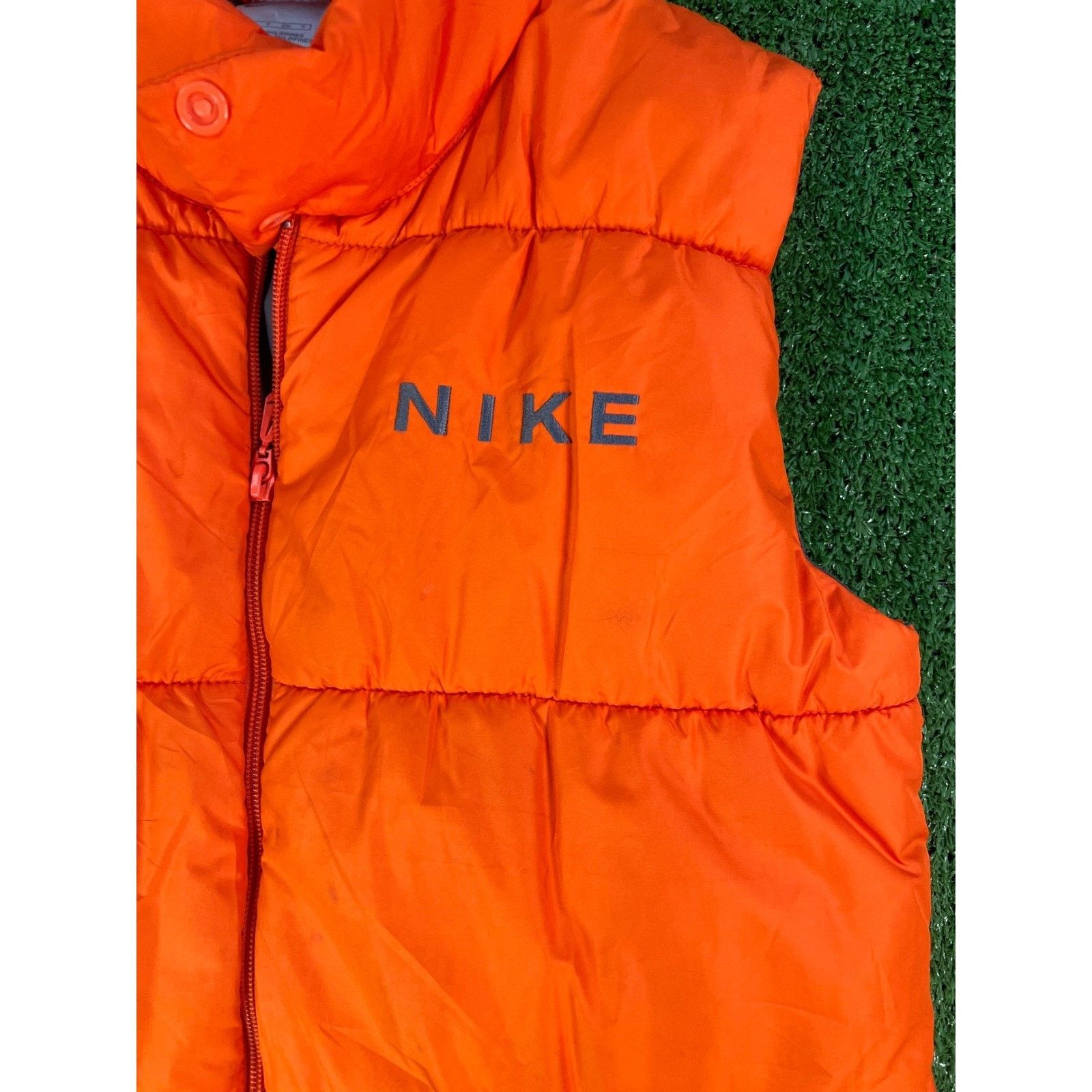 Nike Nike Womens Puffer Vest Orange Full Zip Jacket Logo S/M Size M / US 6-8 / IT 42-44 - 2 Thumbnail