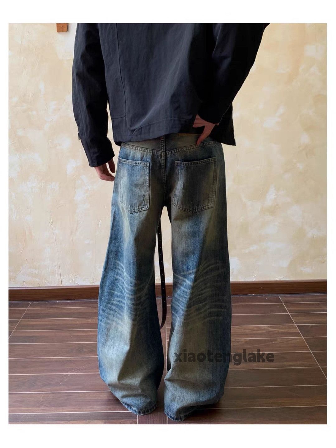Jean Custom wide Leg flared loose baggy yuppie y2k jeans Size US 33 - 2 Thumbnail