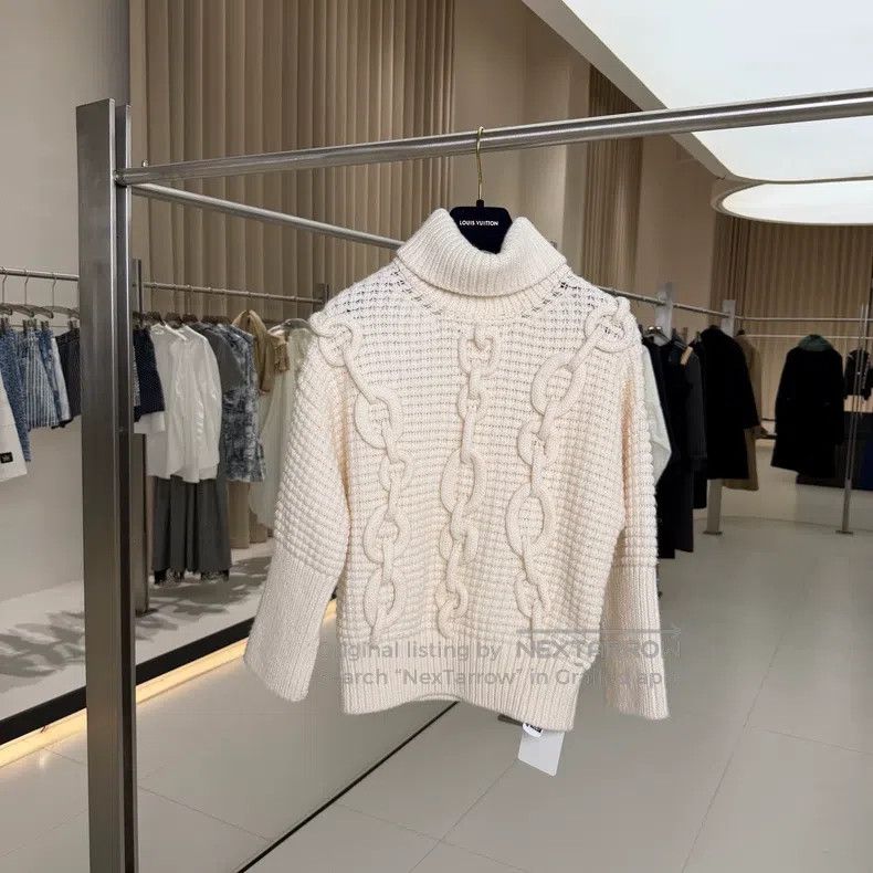 Hermes Hermes Ivory Wool High Neck Knit Sweater Size XS / US 0-2 / IT 36-38 - 1 Thumbnail