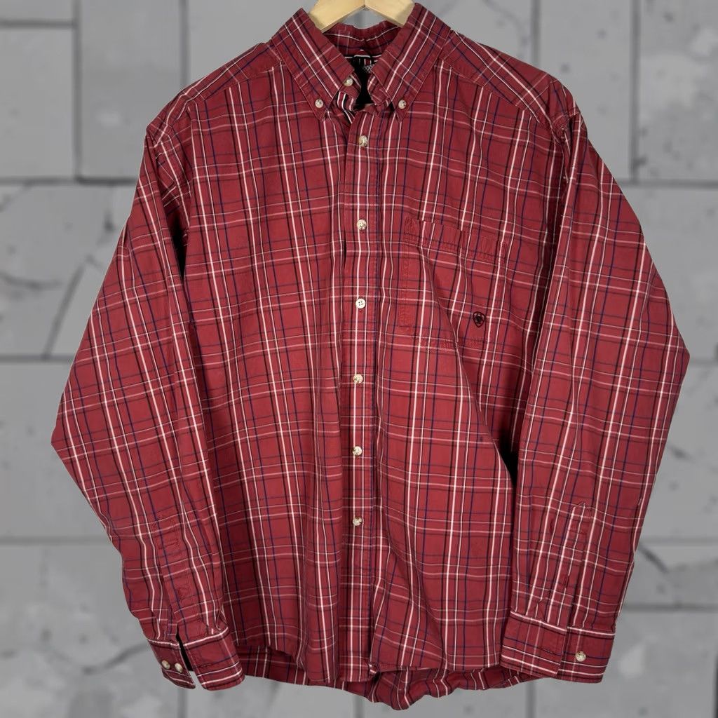 Ariat Ariat Pro Series Plaid Red Long Sleeve Button-Down Shirt Mens Size L Size US L / EU 52-54 / 3 - 1 Thumbnail