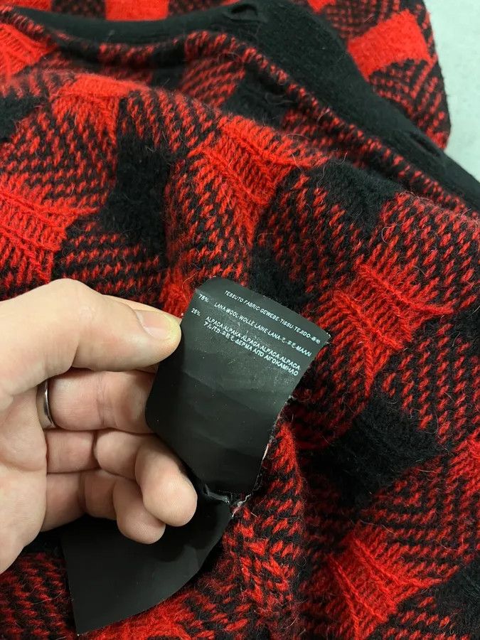 Saint Laurent Paris FW2014 Saint Laurent Alpaca Wool Red & Black Checkered Cardigan Size US S / EU 44-46 / 1 - 11 Thumbnail