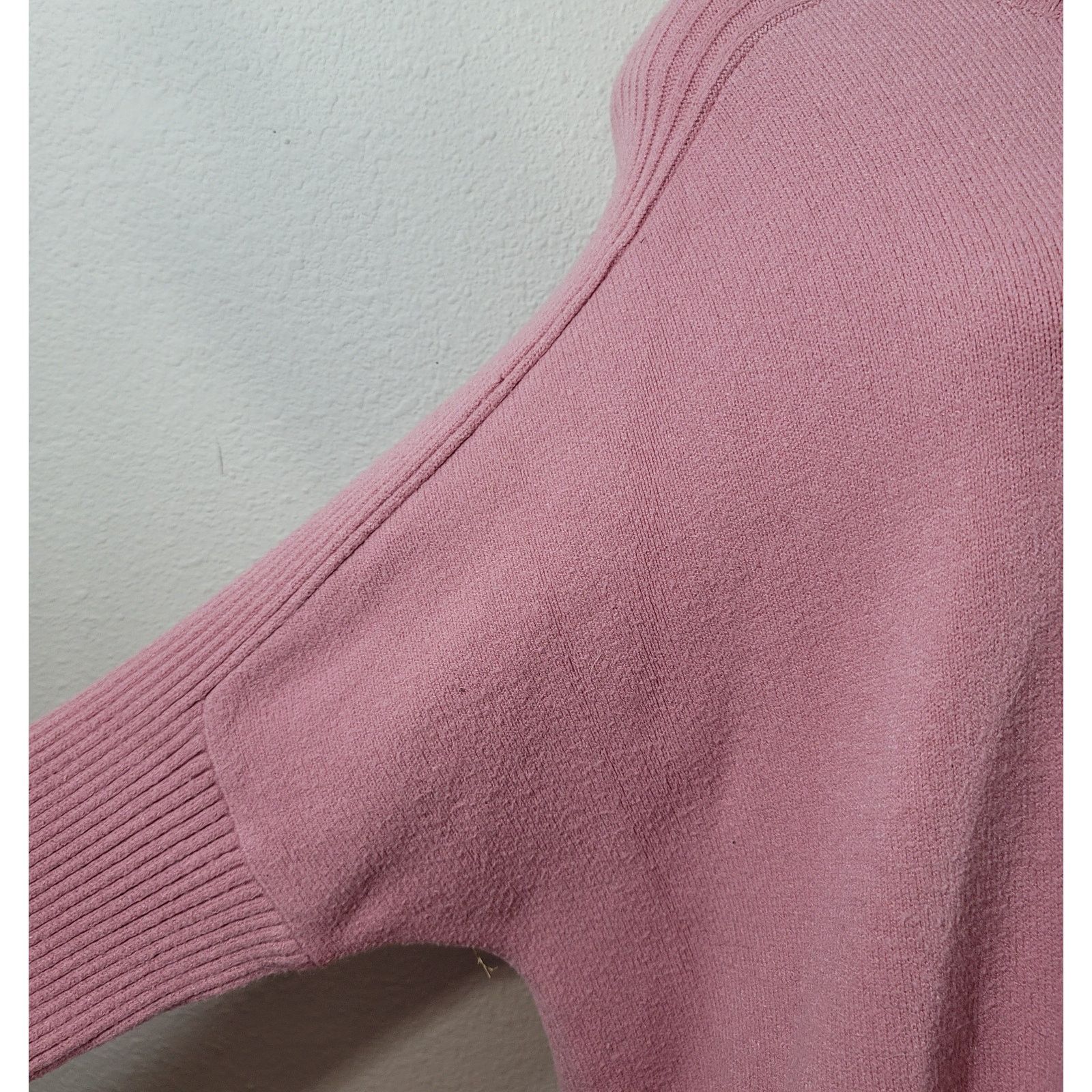 Other Dusty Rose Mock Turtle Neck Sweater 1X Plus Batwing Sleeves Size XXL / US 16-18 / IT 52-54 - 4 Thumbnail