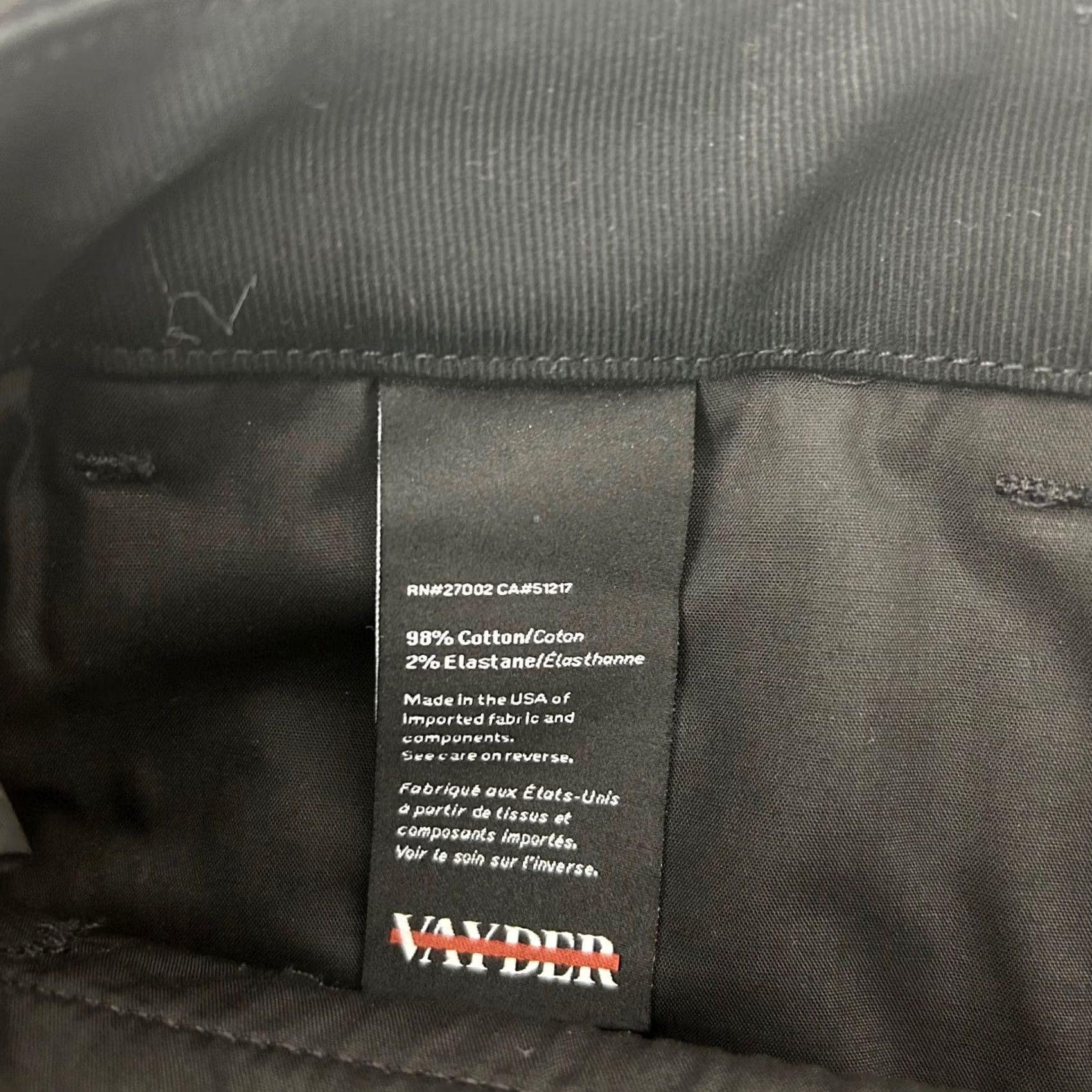 Vintage Vayder Trousers Pants Men 38x32 Black Button Fly Cotton Stretch VAY109 Made USA Size US 38 / EU 54 - 5 Thumbnail