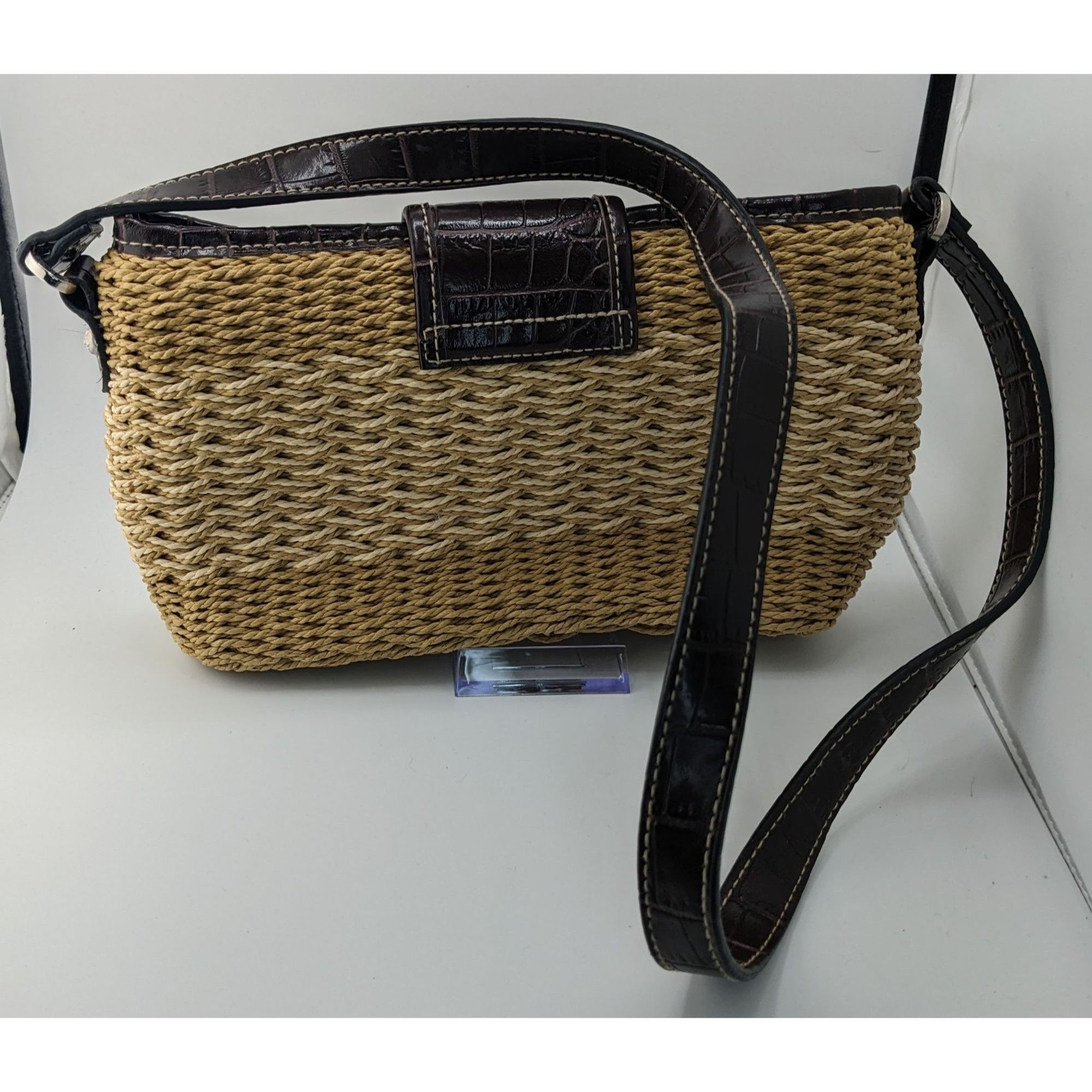 Other Hippie Bohemian Woven Crossbody Bag With Croc-Embossed Vinyl Size ONE SIZE - 5 Thumbnail