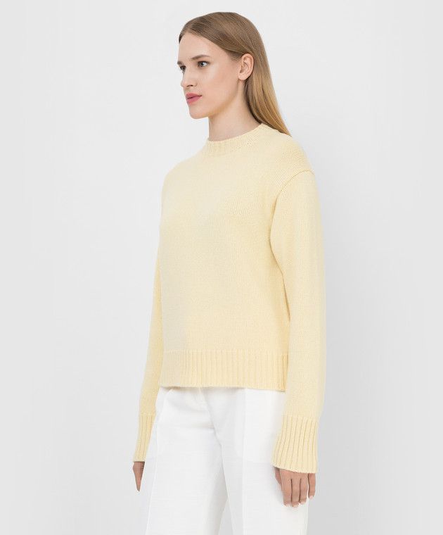 Jil Sander o1y1025 Cashmere Blend Sweater in Pastel Yellow Size XS / US 0-2 / IT 36-38 - 3 Thumbnail