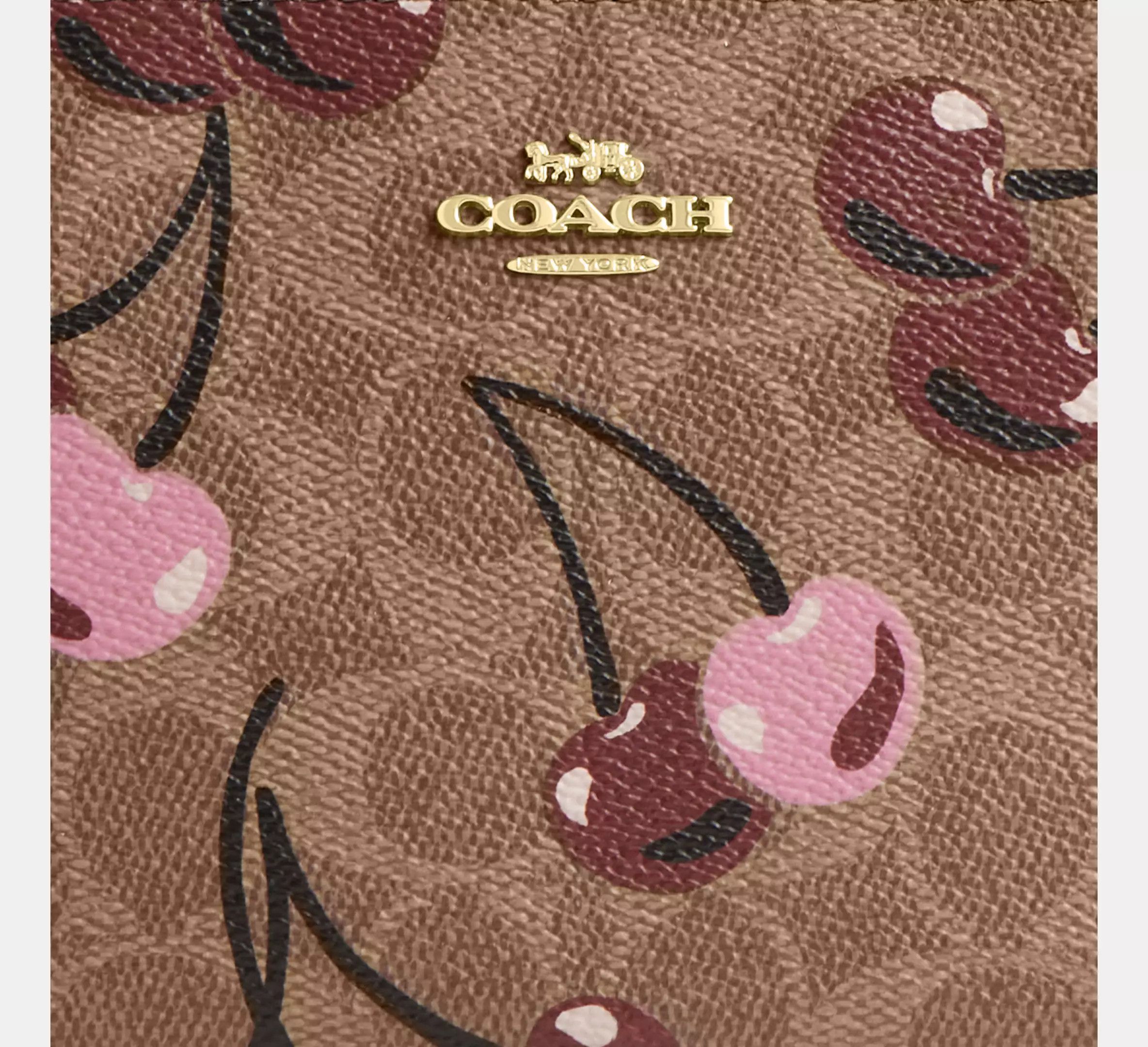 Coach 🍒 Nolita 19 In Signature Canvas With Cherry Print CZ011 Size ONE SIZE - 15 Thumbnail