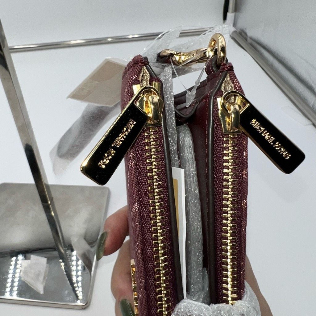 Michael Kors Michael Kors Jet Set Travel Large Double Zip Wristlet in Oxb Size ONE SIZE - 8 Thumbnail