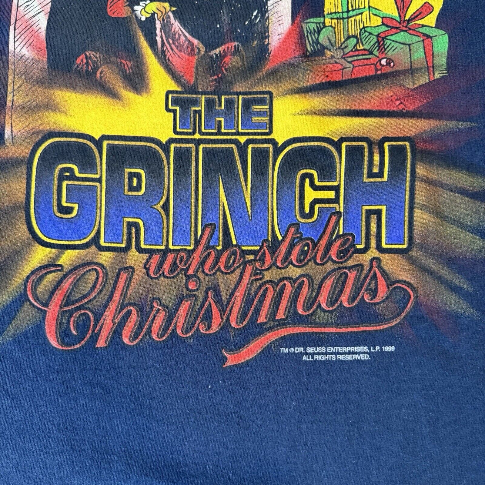 Vintage The Grinch Who Stole Christmas Vintage Shirt XL Navy 90s Size US XL / EU 56 / 4 - 5 Thumbnail