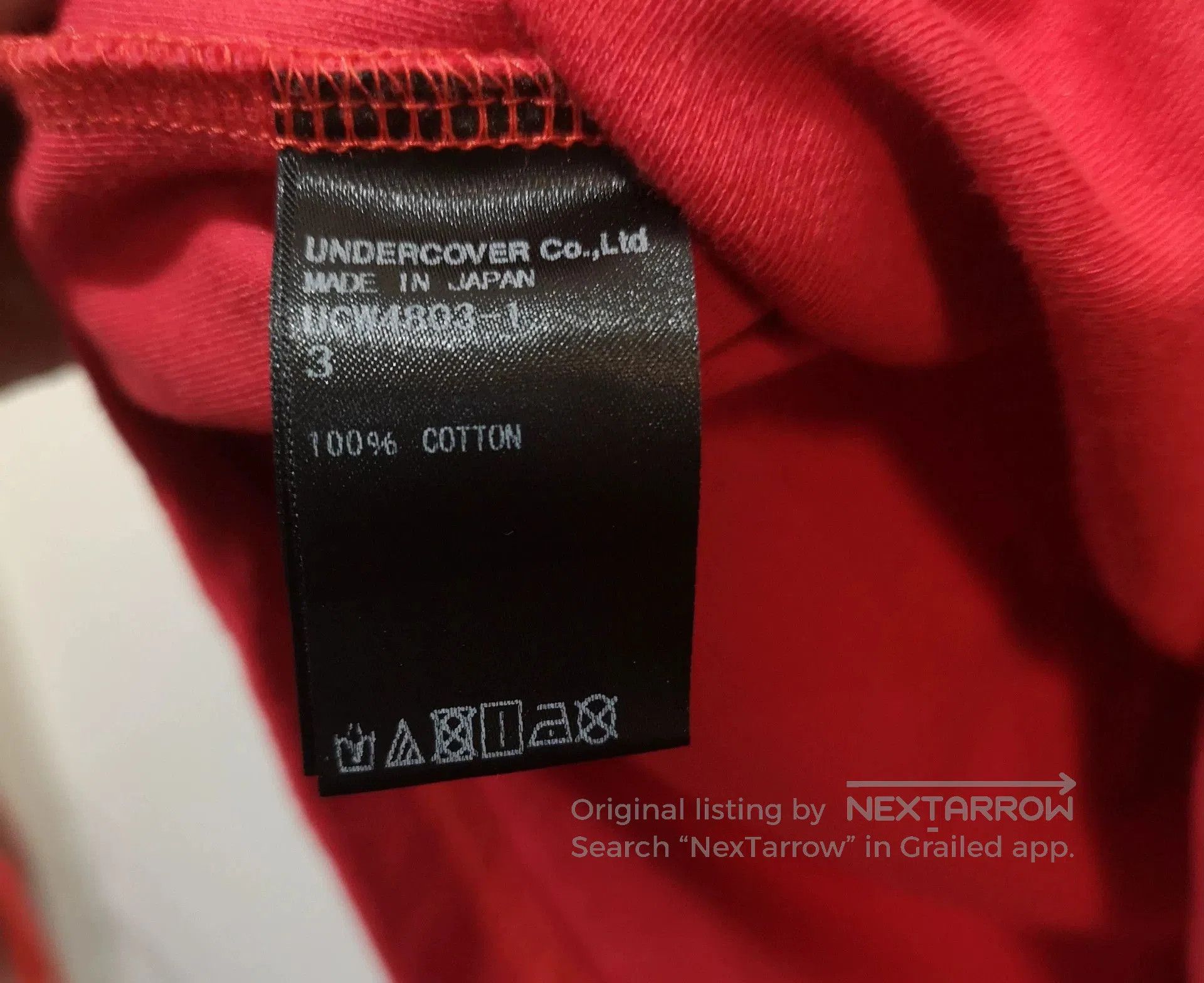 Undercover Undercover 19SS 3/4 Sleeve Red Tee. Size US L / EU 52-54 / 3 - 7 Thumbnail