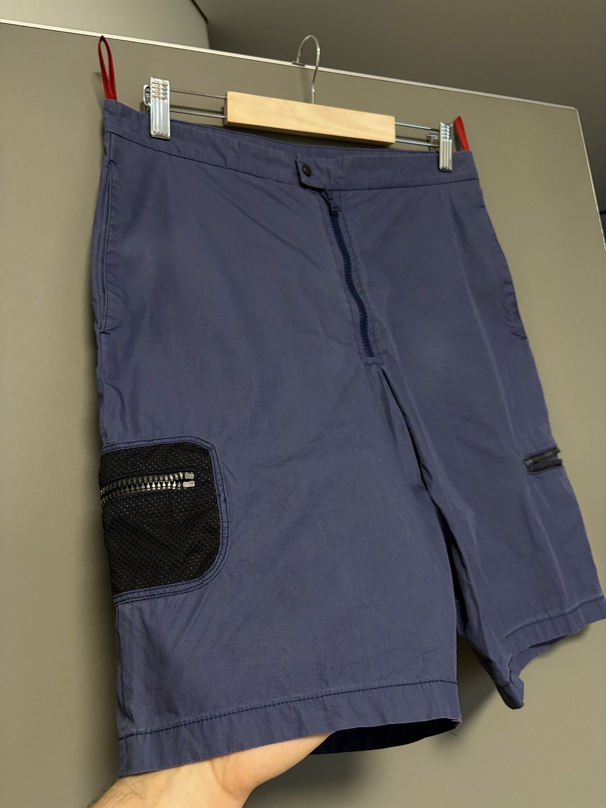 Prada Prada Blue Nylon Light Cargo Shorts Size US 30 / EU 46 - 6 Thumbnail