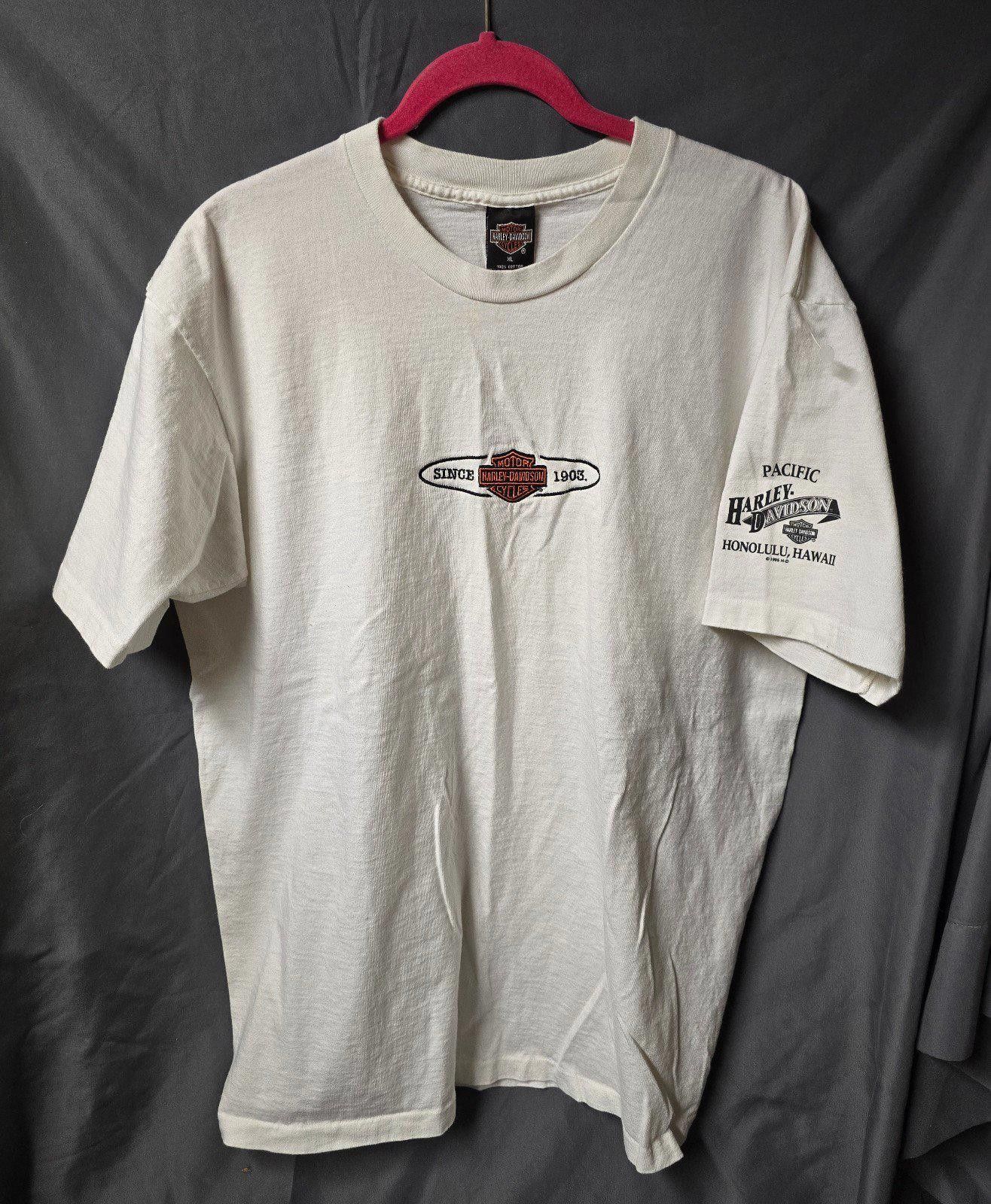 Harley Davidson Vtg 1995 Harley Davidson Pacific Honolulu XL Single Stitch Size US XL / EU 56 / 4 - 1 Thumbnail
