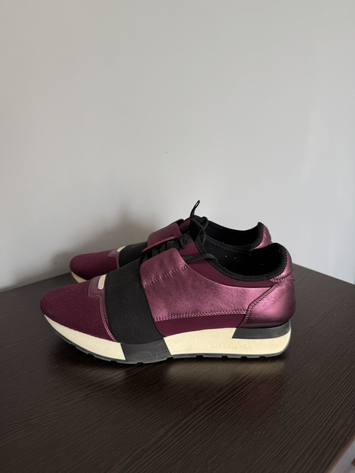 BALENCIAGA Race Runners Purple Prune Seakers 39