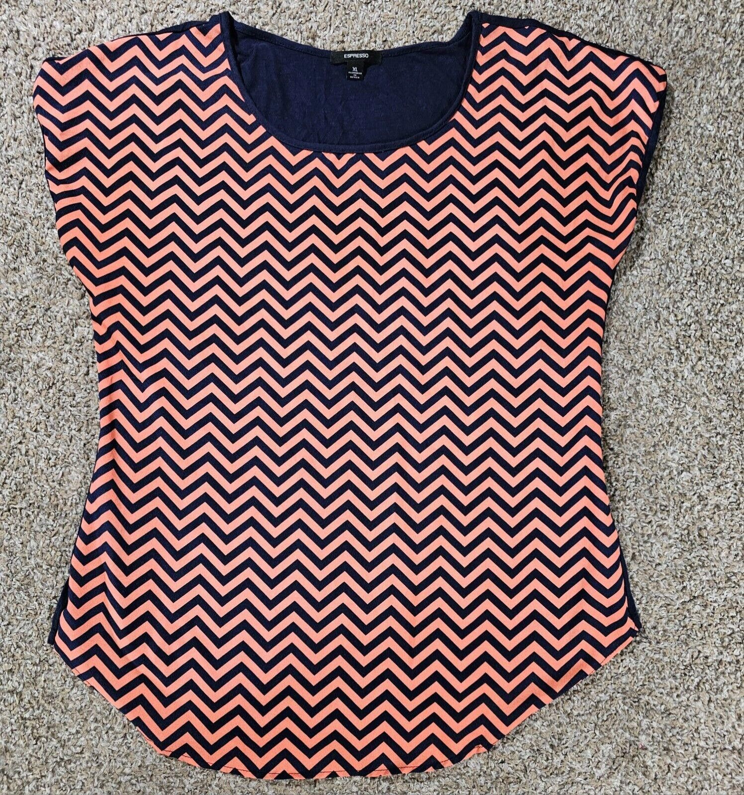 Designer Espresso Women's Top Size XL Orange Blue Striped Size XL / US 12-14 / IT 48-50 - 1 Thumbnail