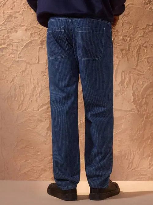 Jean × Vintage Striped Y2K baggy skate 90s denim jeans Size US 35 - 3 Thumbnail