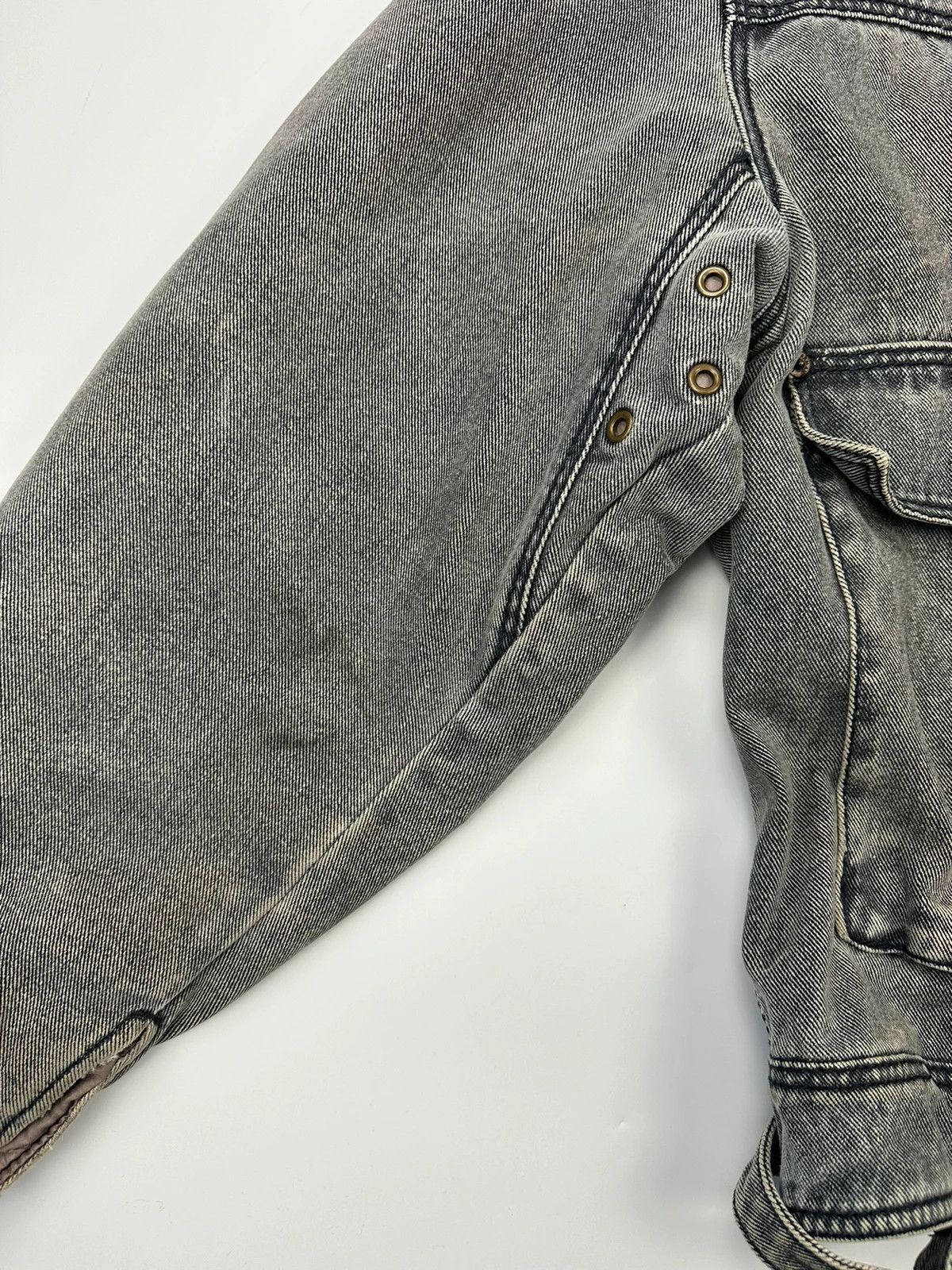 Armani Armani Jeans 90’s Heavy Grey Faded Denim Jacket Coat Size US L / EU 52-54 / 3 - 8 Thumbnail