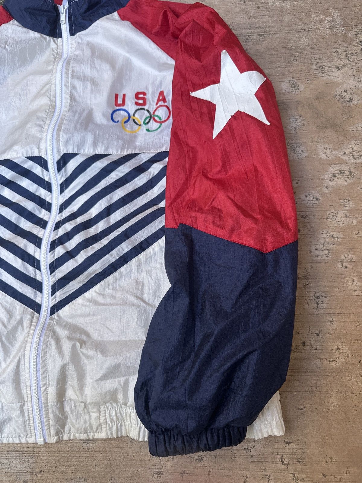 USA Olympics × Vintage Vintage 90s Made In USA Olympic Games Windbreaker jacket Size US XL / EU 56 / 4 - 2 Thumbnail