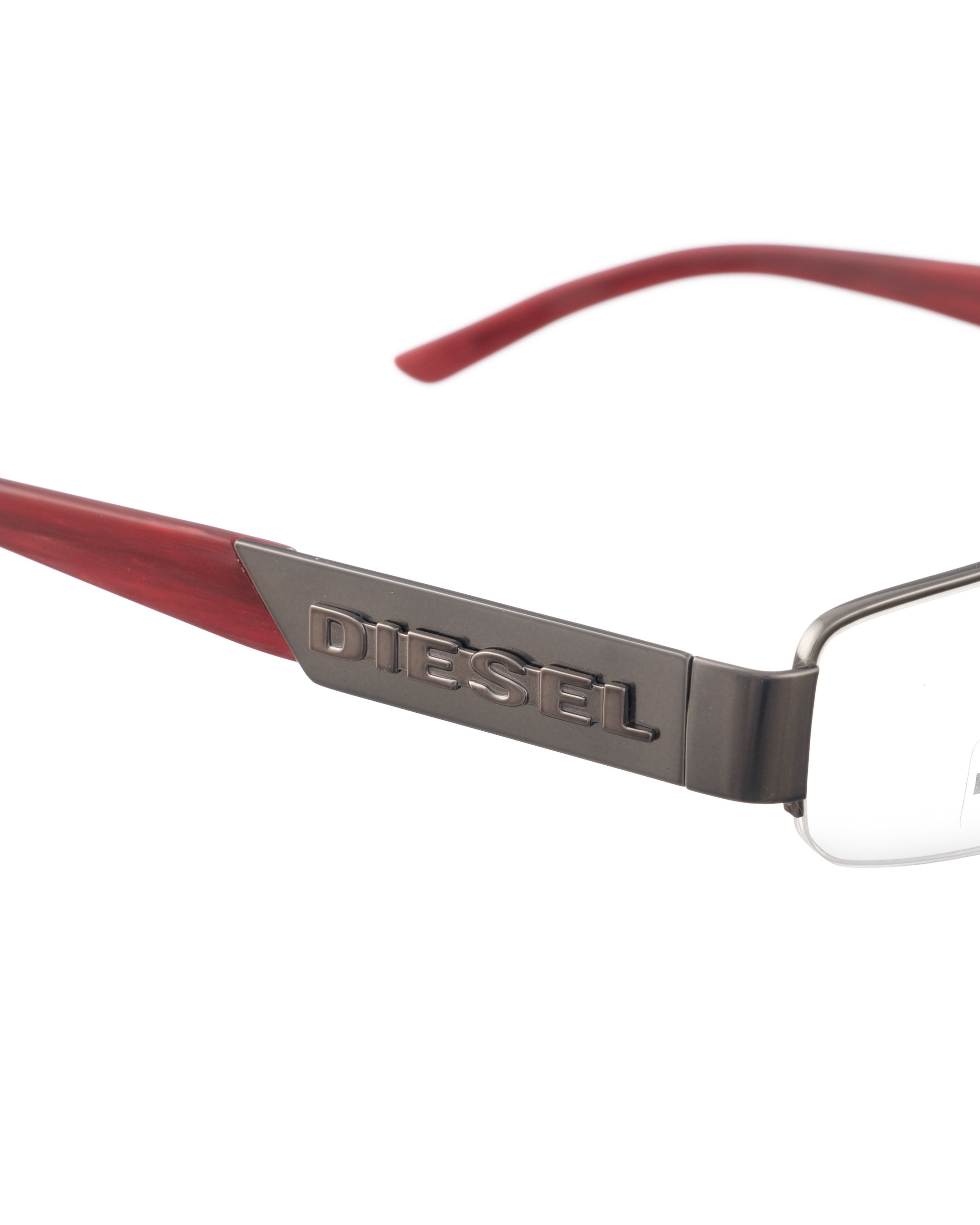 Diesel Diesel 90s Silver Half Rim Glasses with Burgundy Temples Size ONE SIZE - 2 Thumbnail