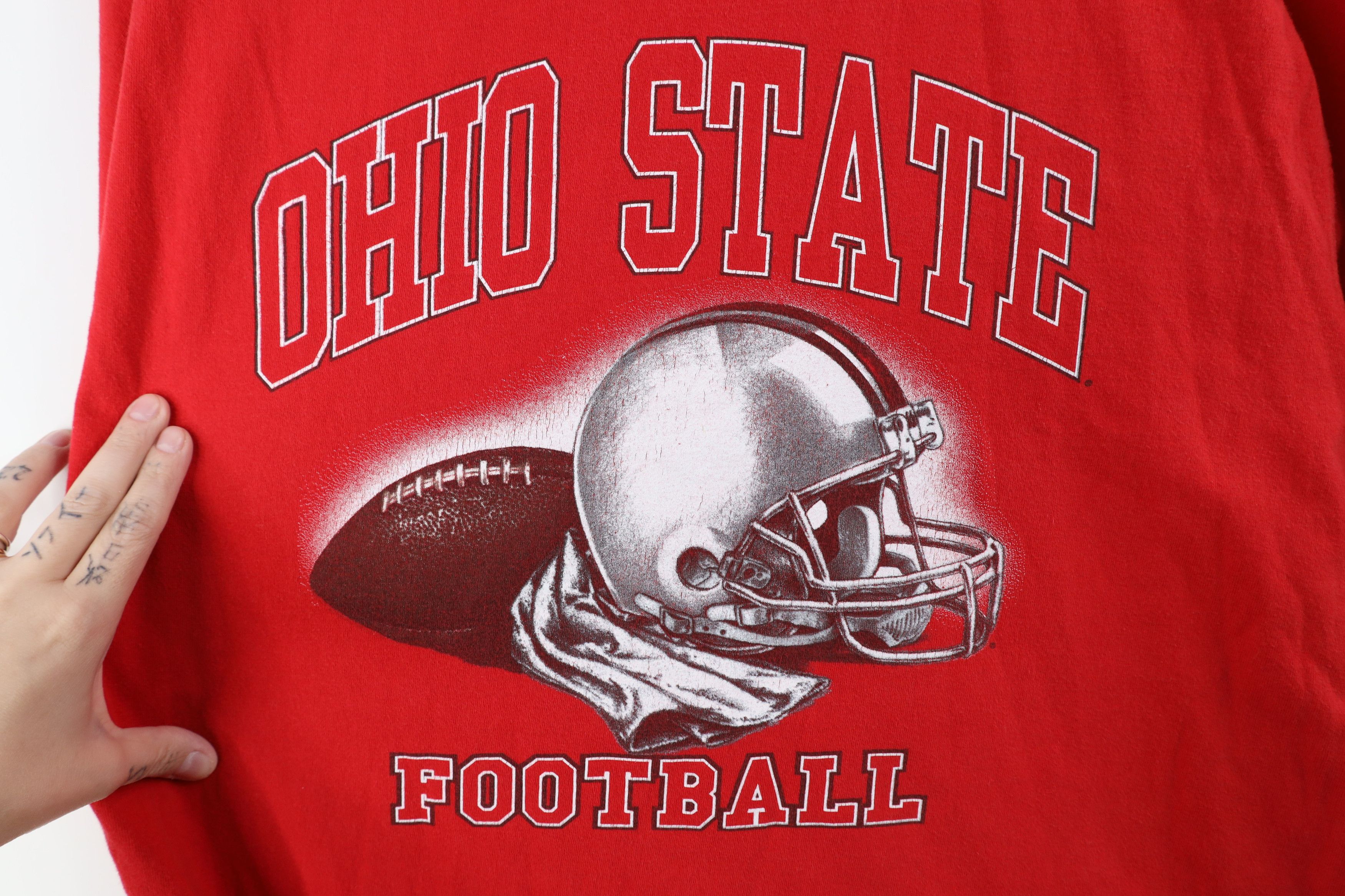 Vintage Vintage 90s Spell Ohio State University Football T-Shirt Red Size US XL / EU 56 / 4 - 8 Thumbnail