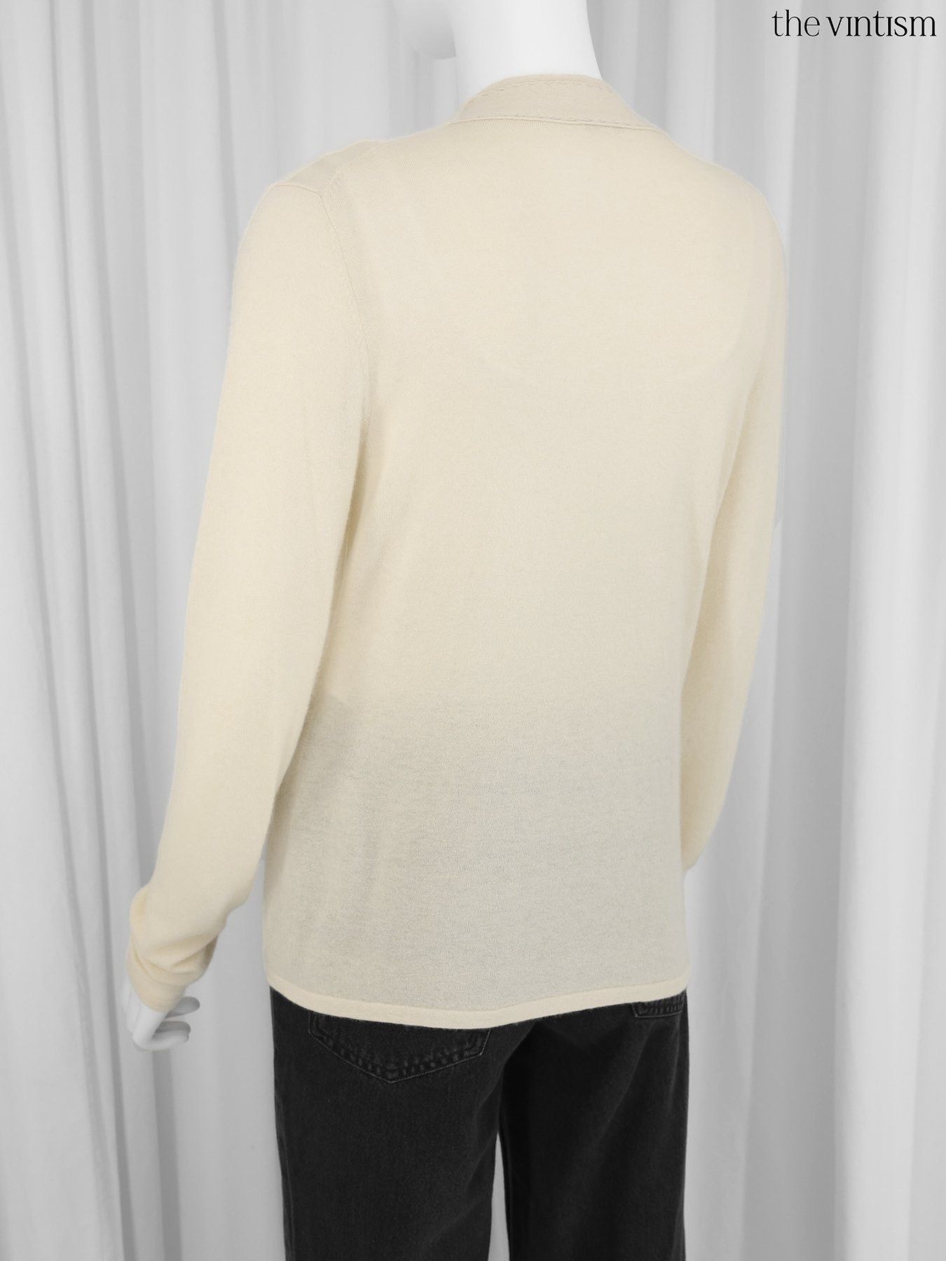 Escada Escada Ecru Ivory Pure Cashmere Knit Cardigan Sweater Size S / US 4 / IT 40 - 8 Thumbnail