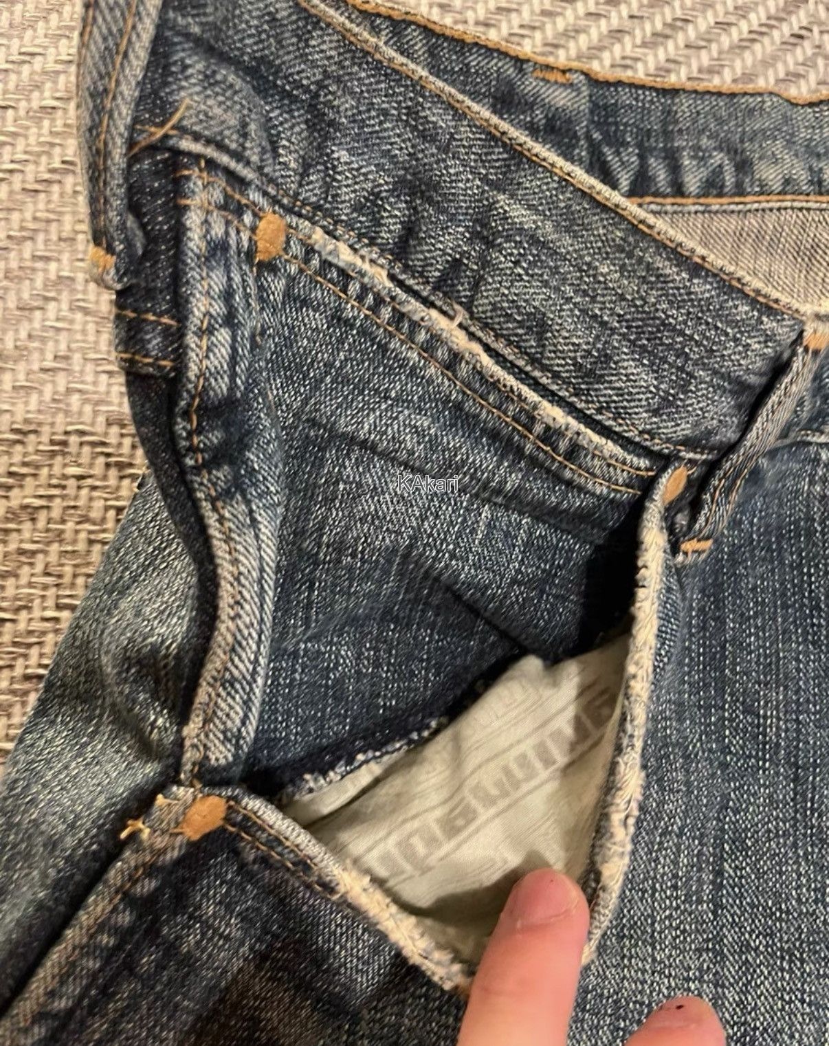 Number (N)ine Blue Denim Patchwork Shorts with Frayed Hem Size US 38 / EU 54 - 5 Thumbnail
