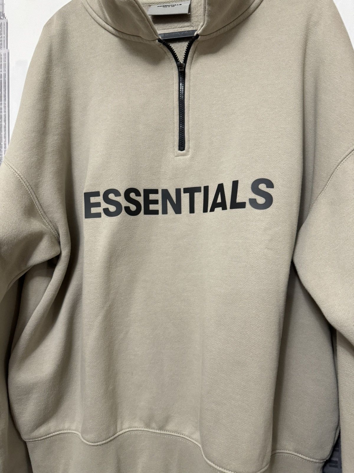 Fear of God 💥Fear of God Essentials Half Zip Pullover Olive SZ Small Size US S / EU 44-46 / 1 - 2 Thumbnail
