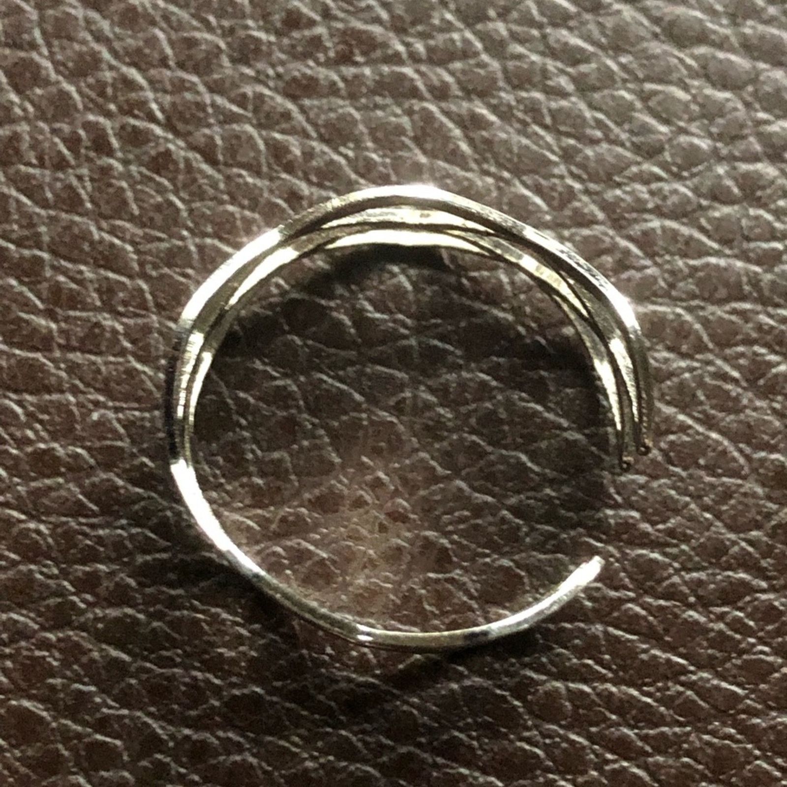 Jewelry Silver plated diamond cut out pattern adjustable band ring Size ONE SIZE - 9 Thumbnail