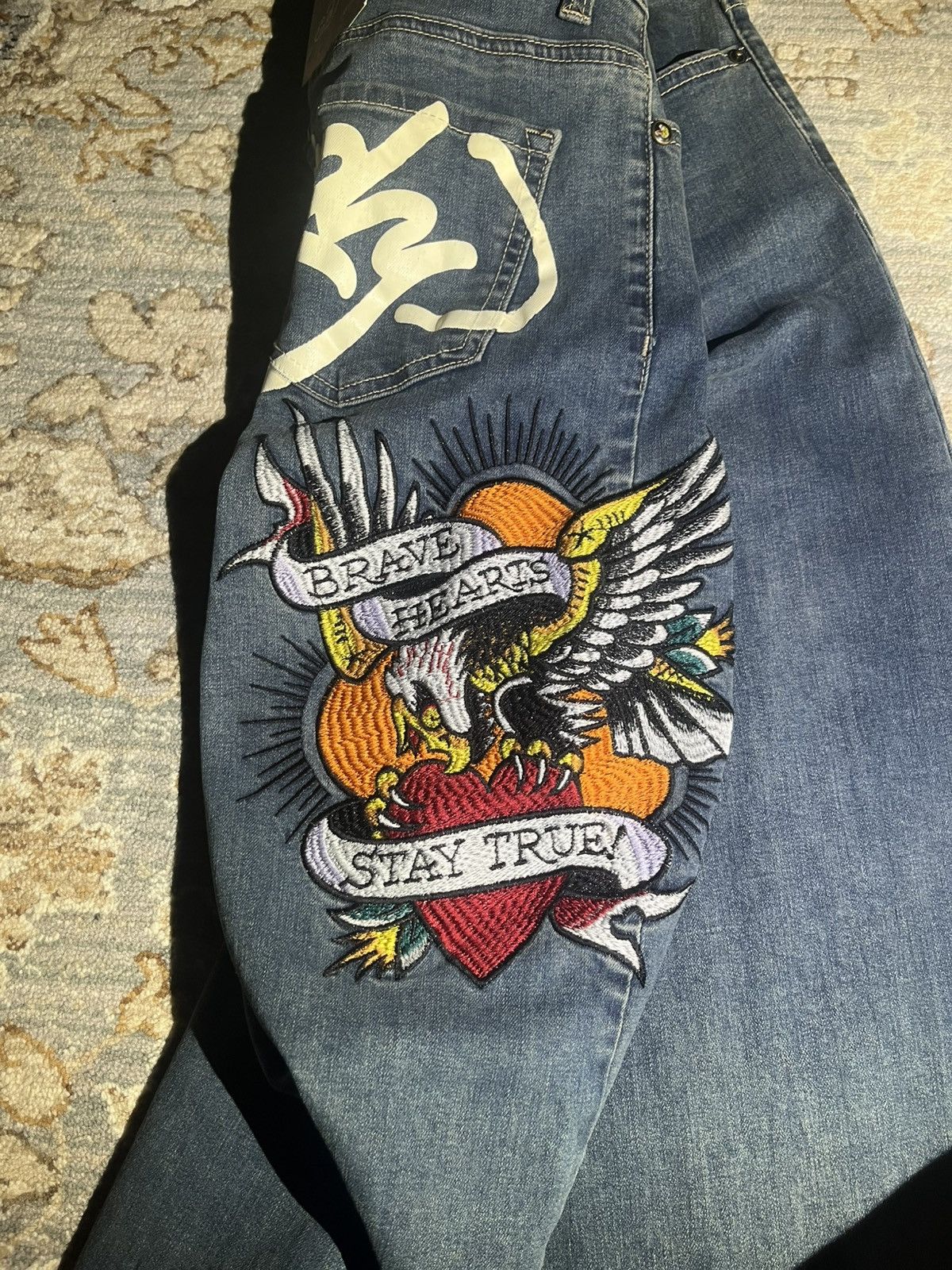 Ed Hardy ED HARDY RARE GRAPHIC BAGGY JEANS NWT 26x30 Size 26" / US 2 / IT 38 - 6 Thumbnail