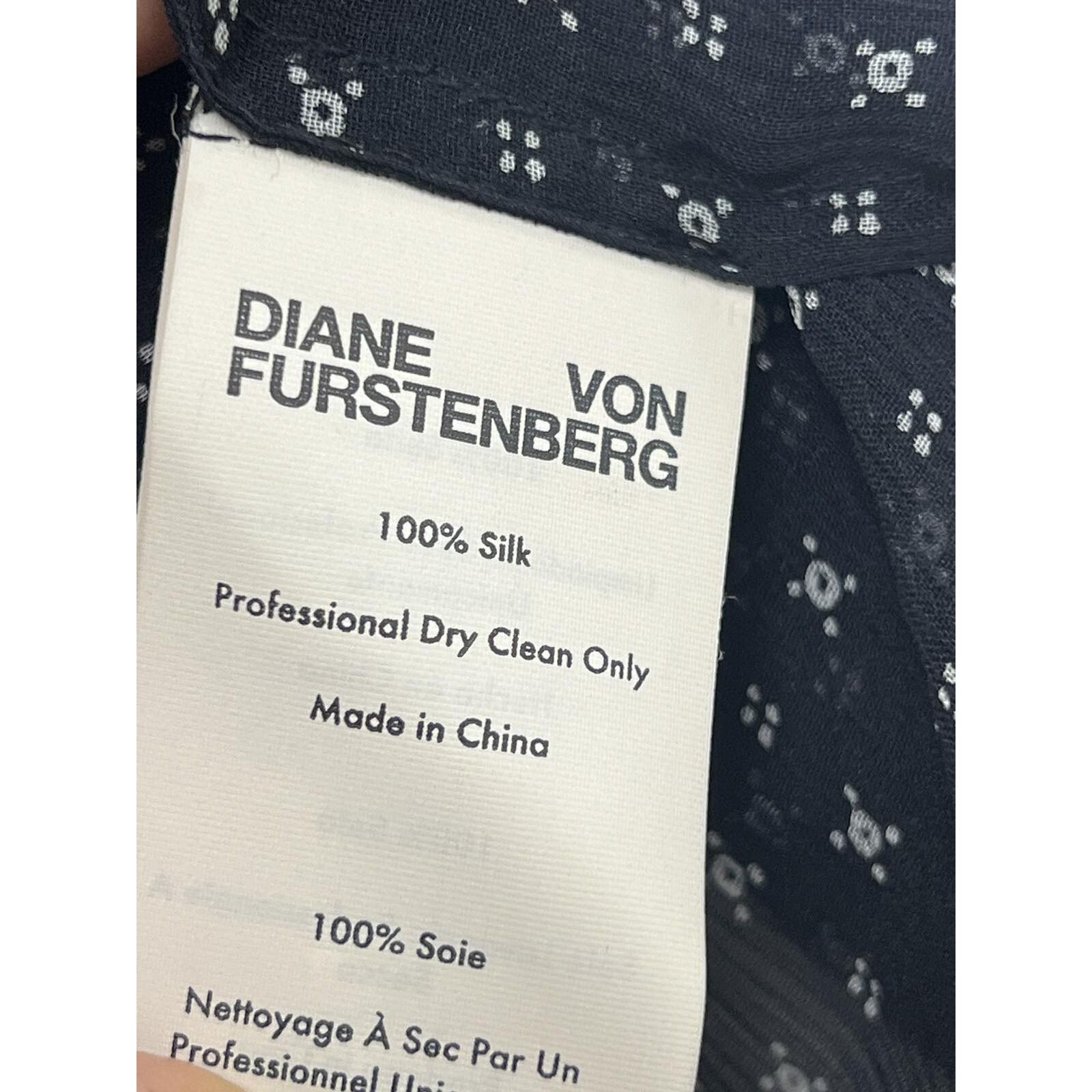 Diane von Furstenberg DIANE VON FURSTENBERG DVF BEATRIZ GEO Silk GRID L A002001 Size L / US 10 / IT 46 - 8 Thumbnail