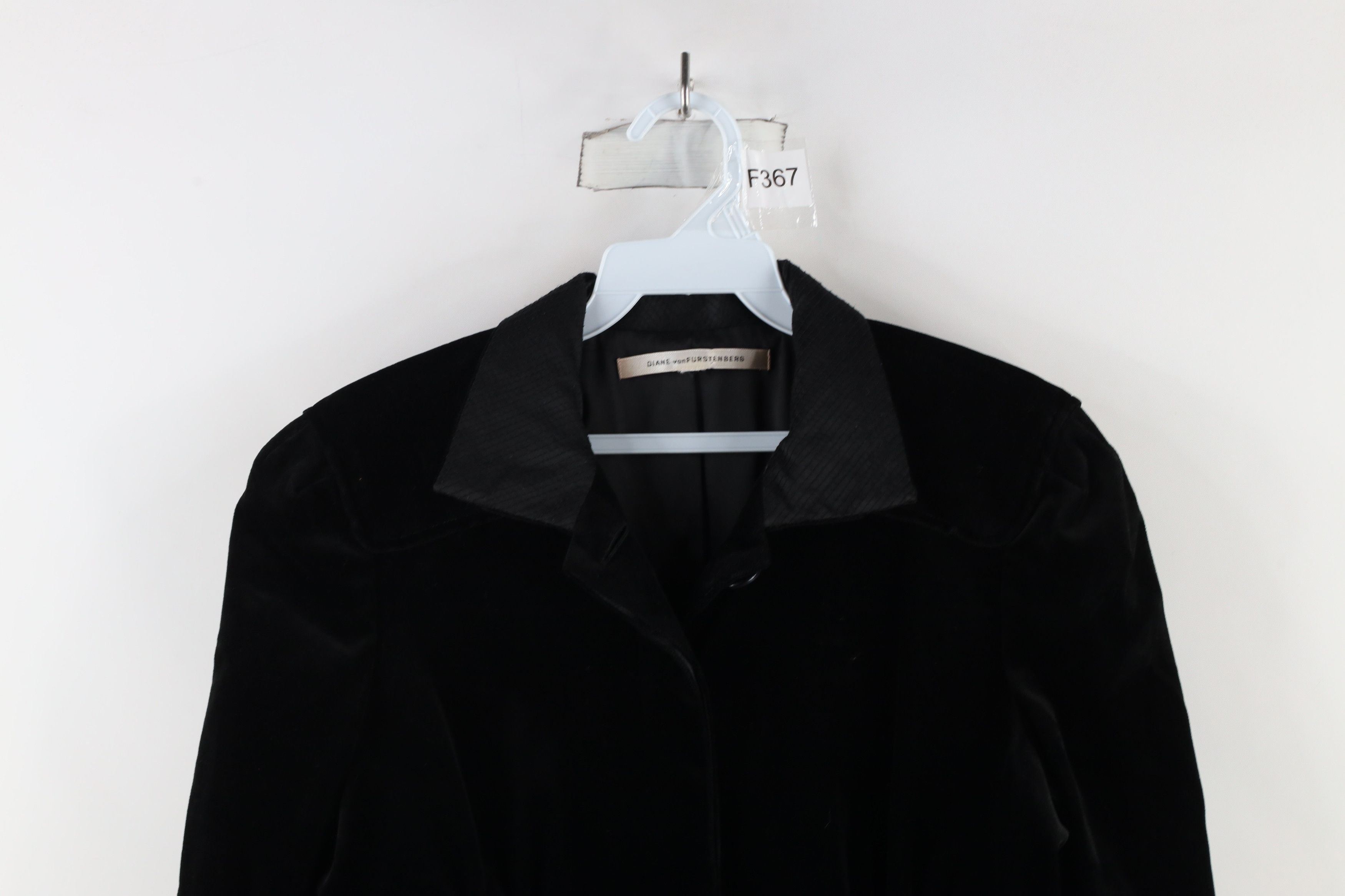 Diane von Furstenberg × Vintage Diane von Furstenberg Lucille Velvet Velour Jacket Black Size M / US 6-8 / IT 42-44 - 2 Thumbnail