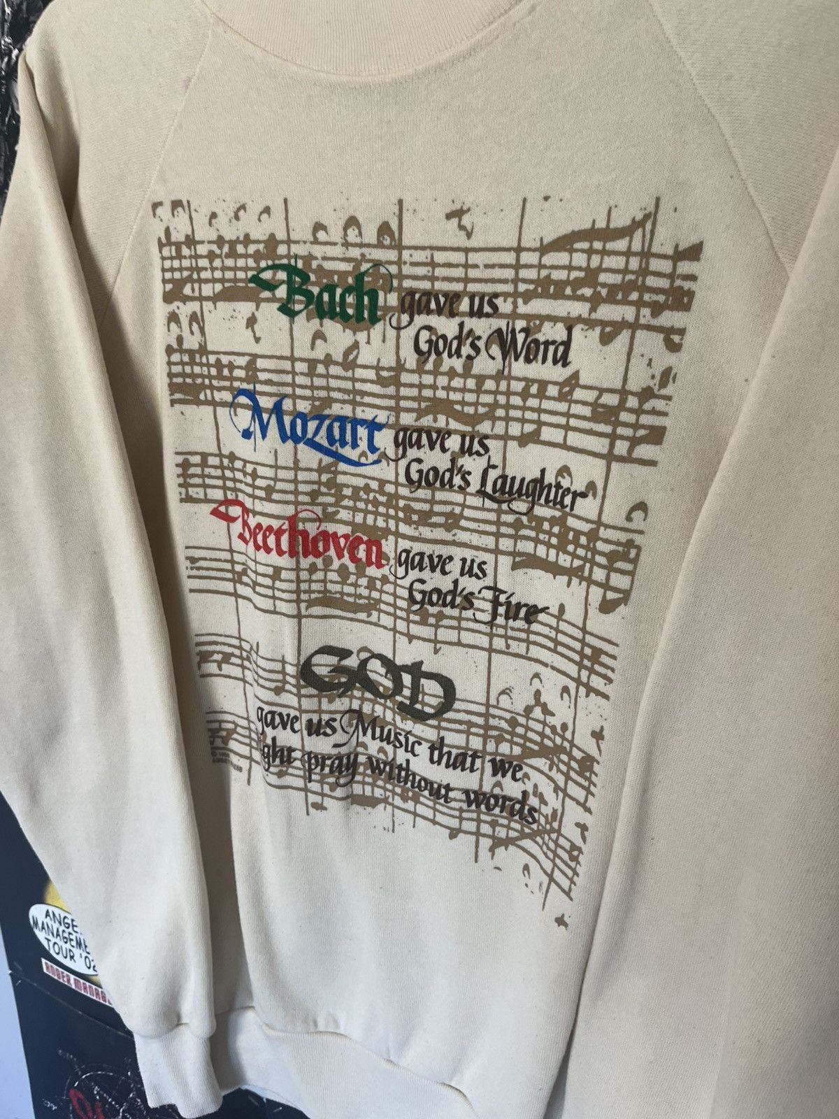 Fruit Of The Loom Vintage 90’s 1995 USA Bach , God music religion Sweatshirt Size US XL / EU 56 / 4 - 2 Thumbnail