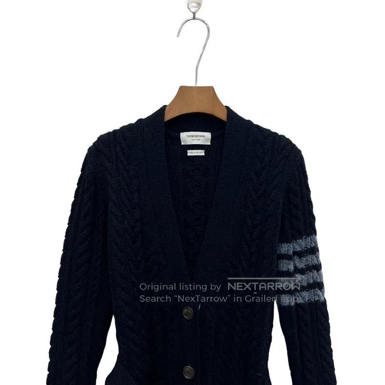 Thom Browne Thom Browne Coarse holly knitted striped front opening coa Size XS / US 0-2 / IT 36-38 - 3 Thumbnail
