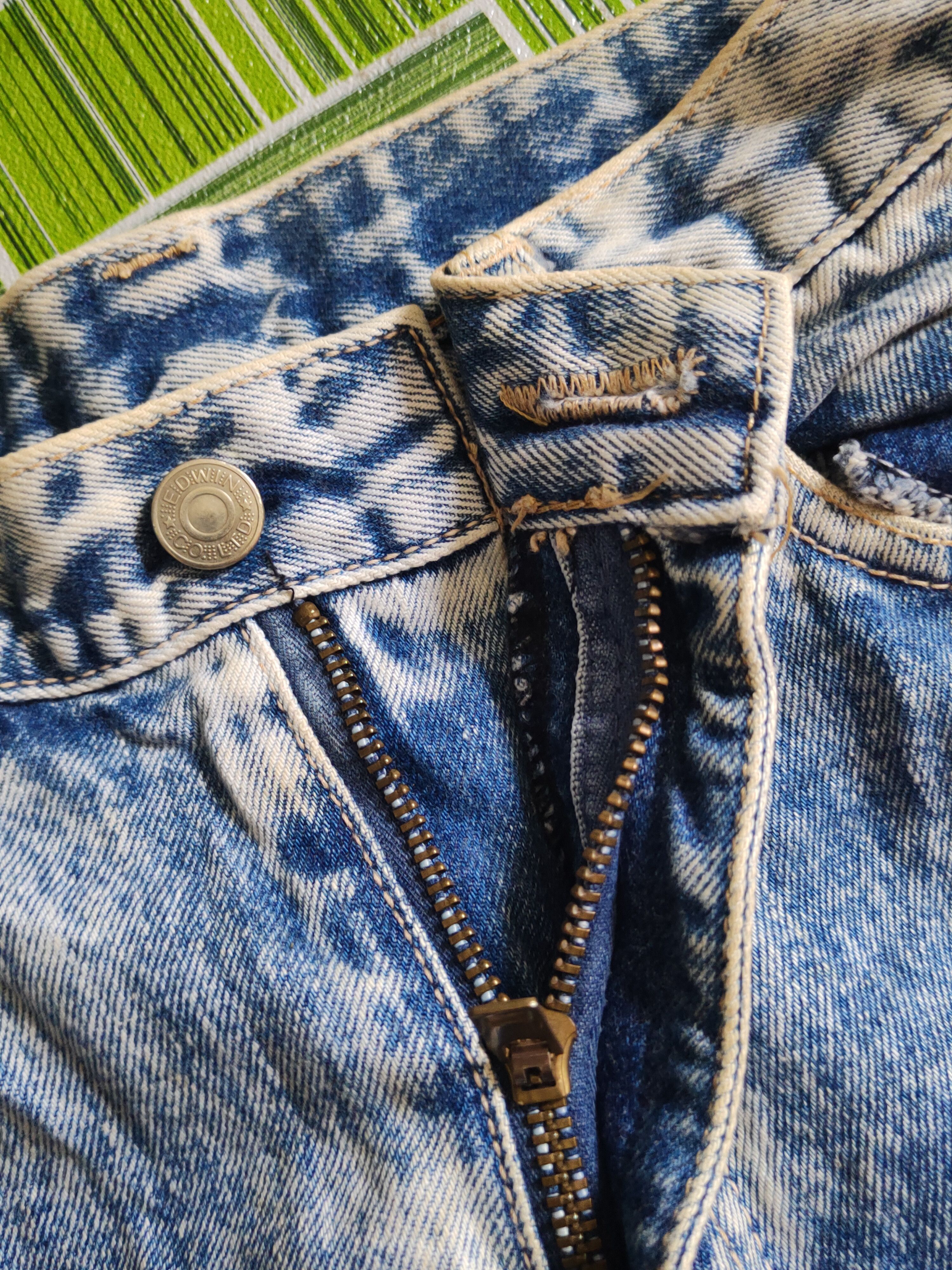 Edwin Edwin Blue Faded Distressed Ripped Jeans #S2360 Size US 27 - 13 Thumbnail