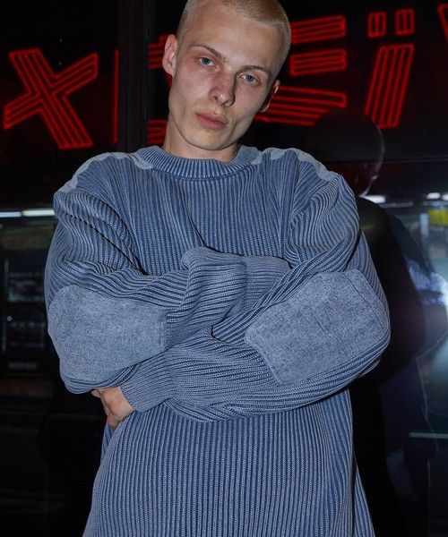 Number (N)ine Number nine VINTAGE DYE BLEACH MILITARY RIB KNIT sweater Size US XL / EU 56 / 4 - 5 Thumbnail