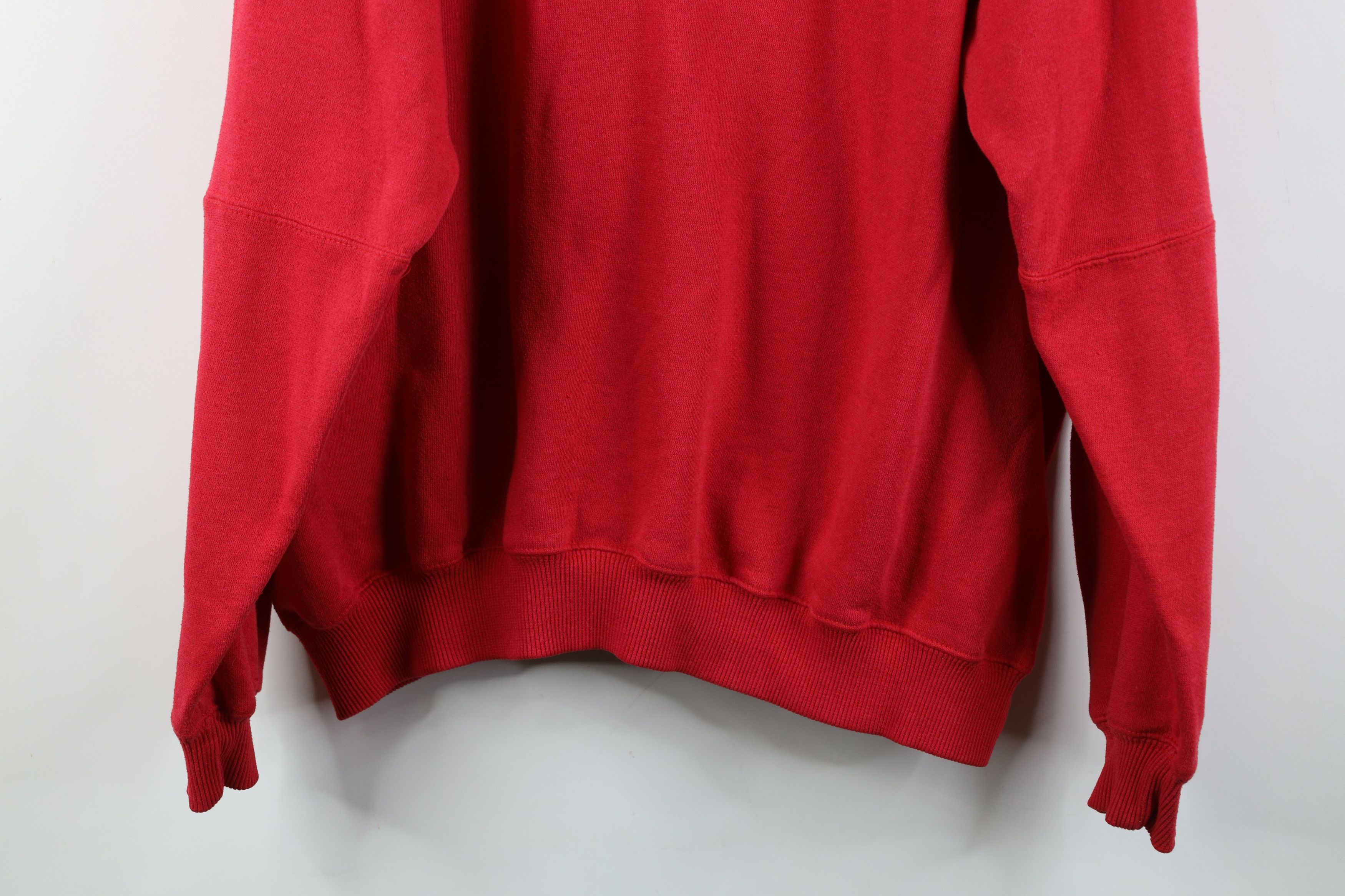 Vintage Vintage 90s Streetwear Collared Pullover Sweatshirt Red Size US XL / EU 56 / 4 - 14 Thumbnail