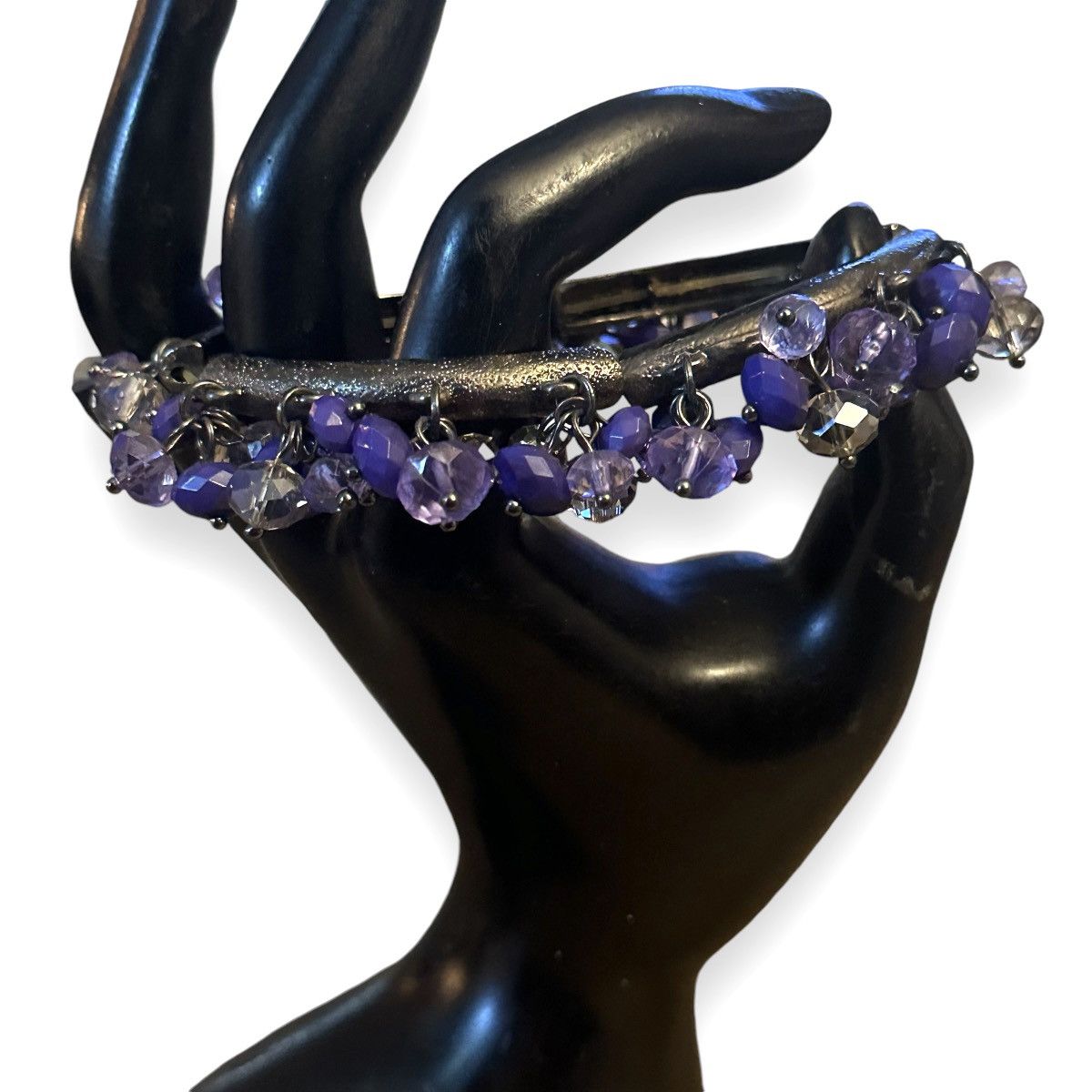 Other Purple cluster dangle bead stretch bracelet Size ONE SIZE - 2 Thumbnail