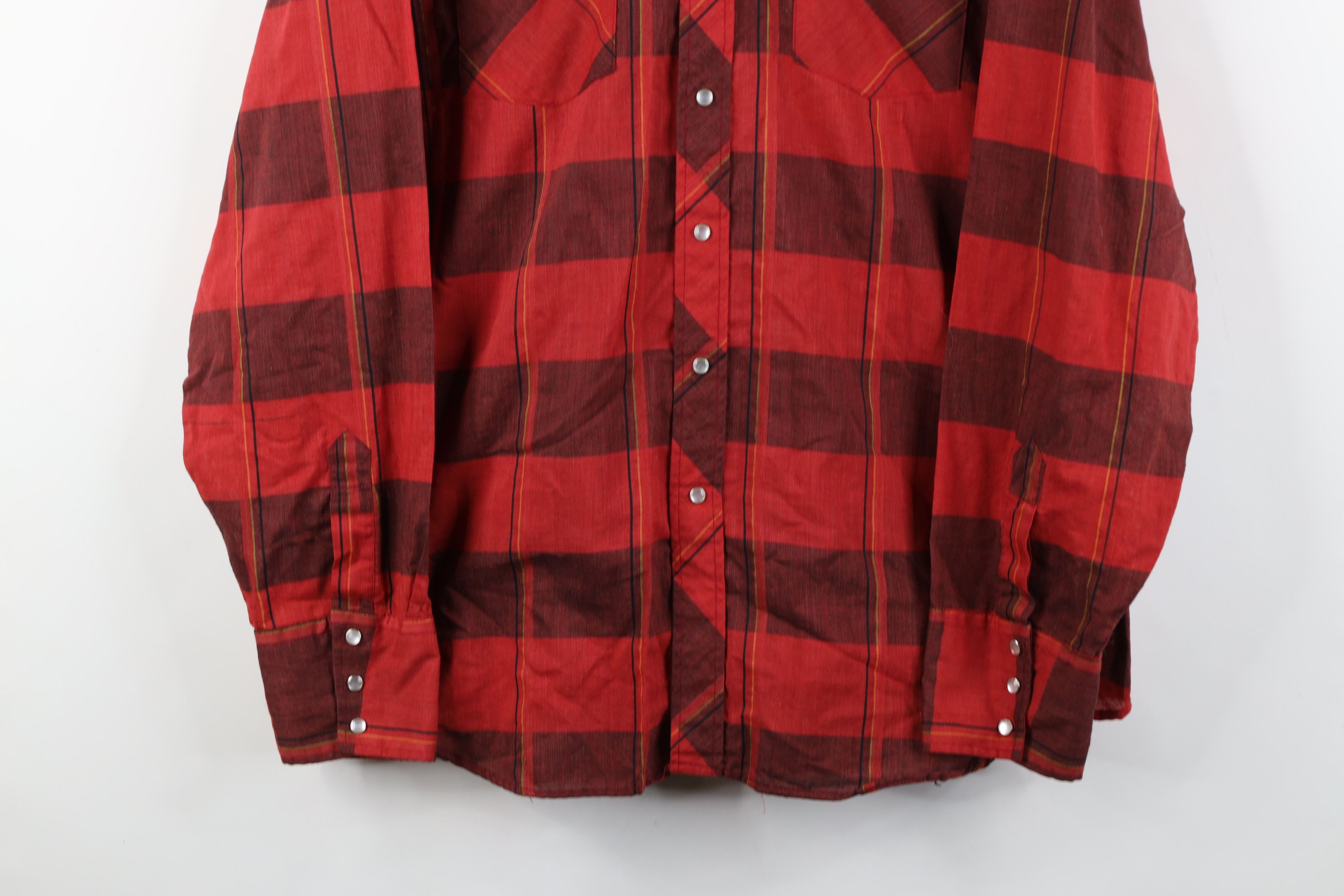 Vintage Vintage 70s Rockabilly Western Cowboy Snap Button Shirt Size US L / EU 52-54 / 3 - 3 Thumbnail