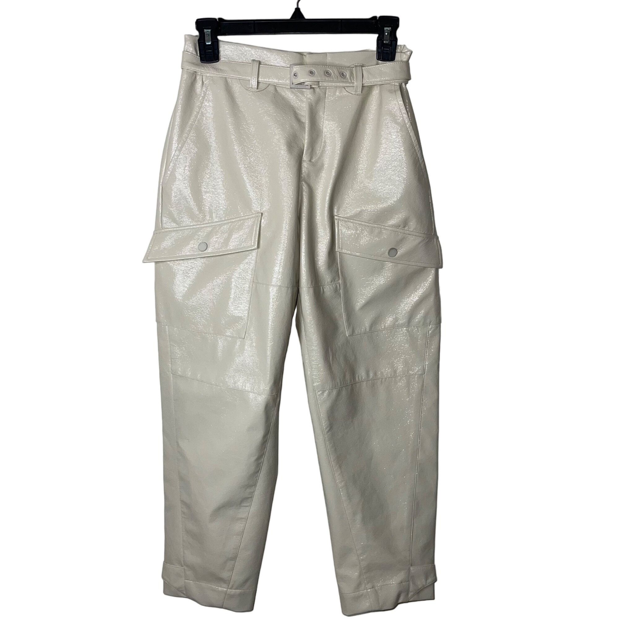 image of Ted Baker Womens Trouser Size Xs Cream Vinala Barrel Leg
