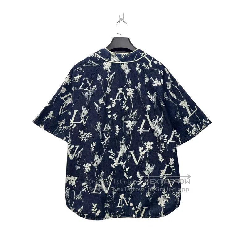 Louis Vuitton Louis Vuitton Wheat ear full print denim short sleeve shir Size US XL / EU 56 / 4 - 2 Thumbnail