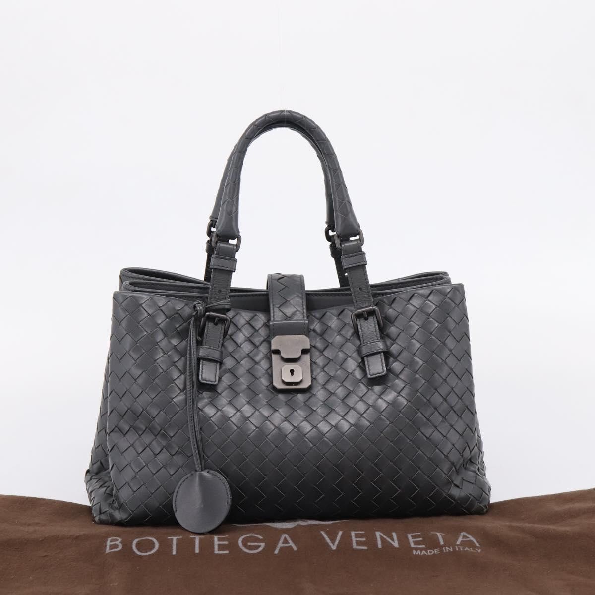 Bottega Veneta Bottega Veneta INTRECCIATO Hand Bag Leather Gray Auth Size ONE SIZE - 12 Thumbnail