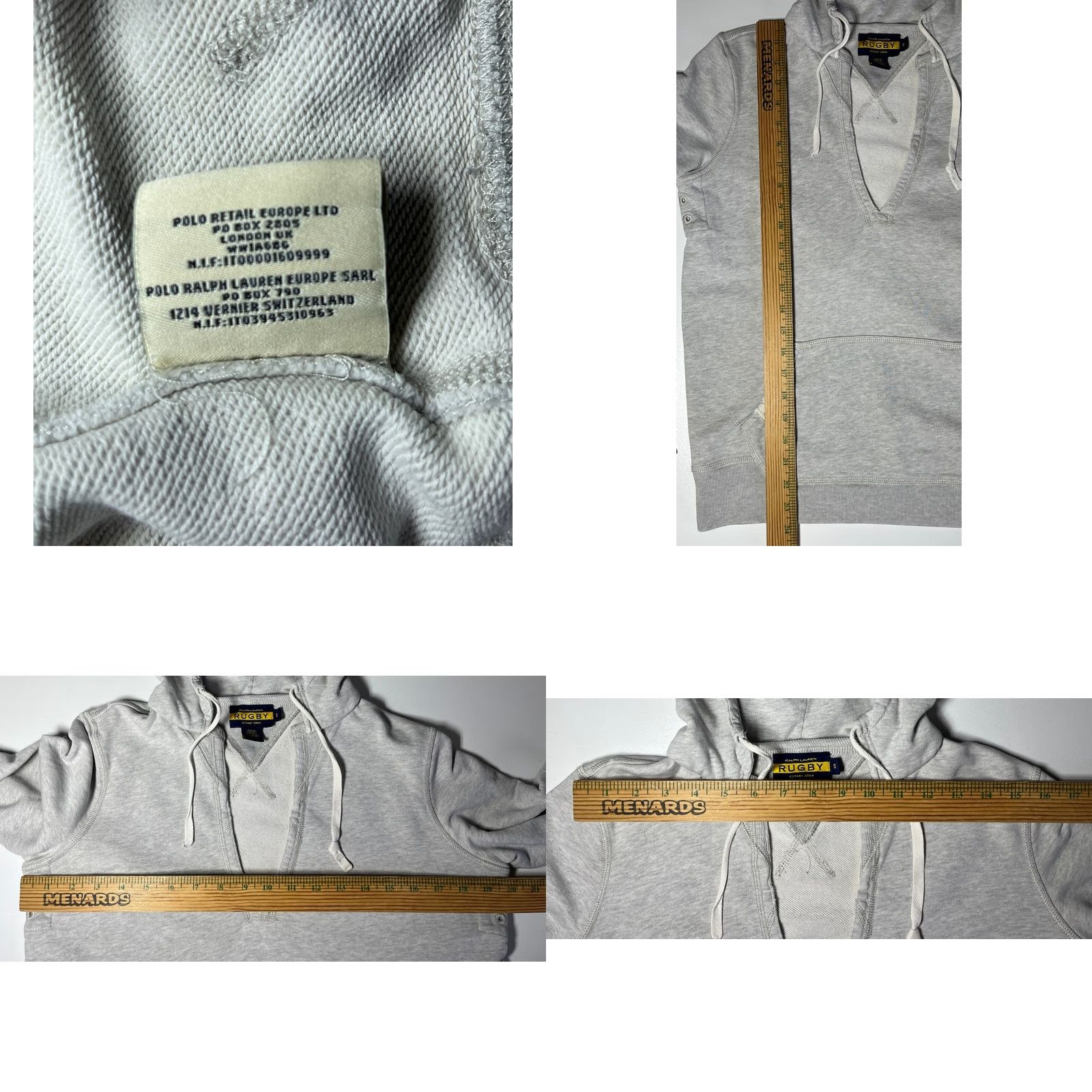 Ralph Lauren VINTAGE Ralph Lauren Rugby Women’s Hoodie V-Neck Pullover Size S Gray Size S / US 4 / IT 40 - 9 Thumbnail