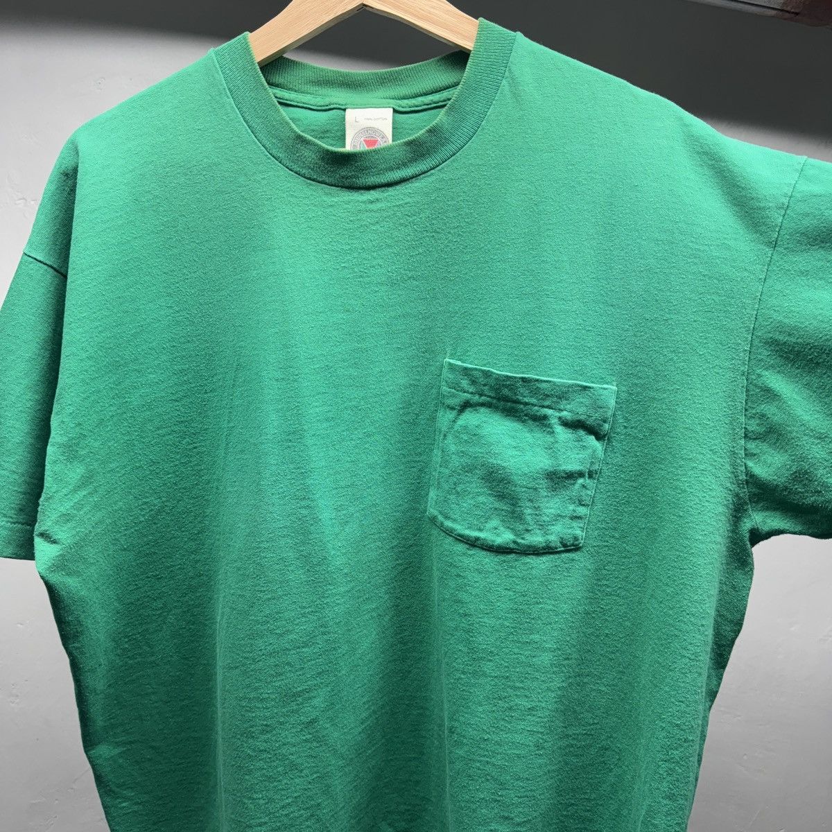 Vintage 90s Faded Green Thrashed Blank Shirt ERD Grunge Chrome Size US L / EU 52-54 / 3 - 7 Thumbnail