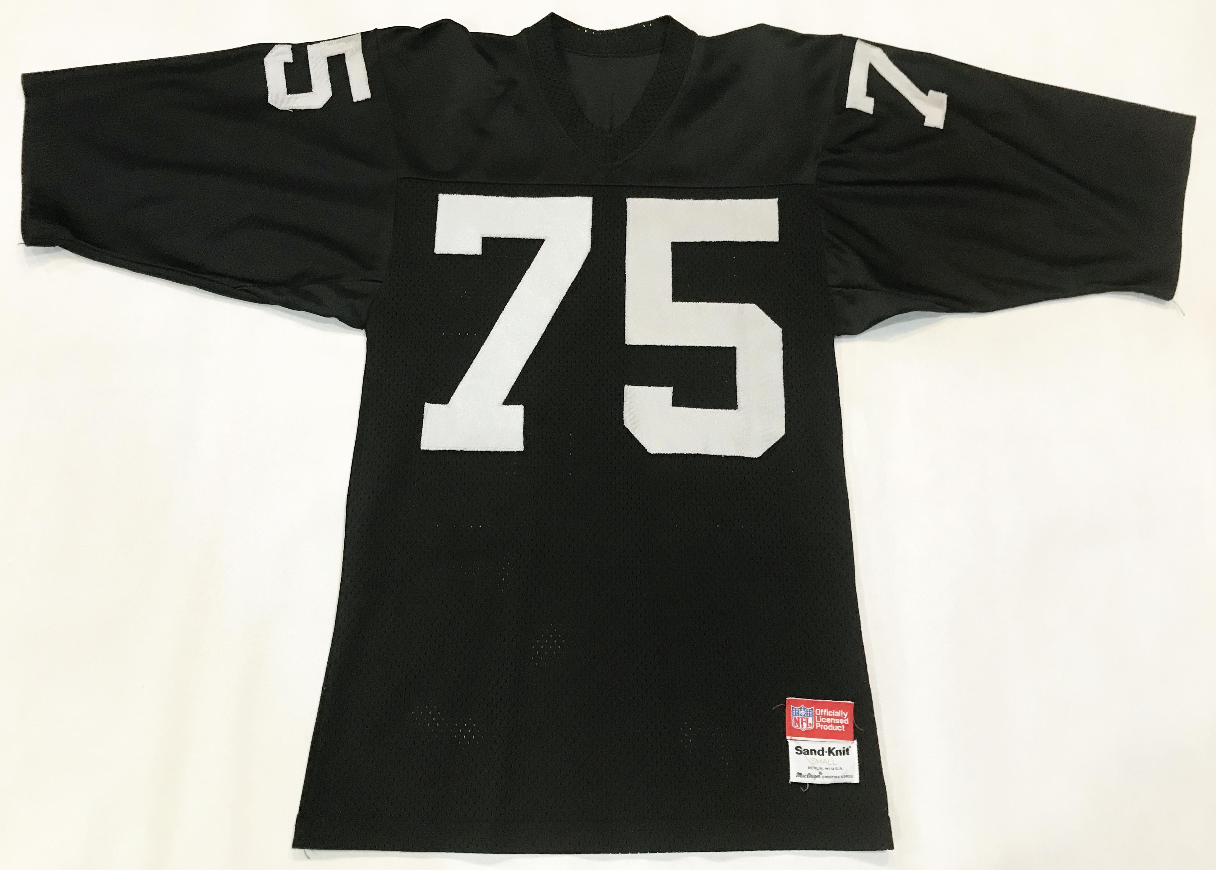 Vintage Vintage Sand Knit Los Angeles Raiders HOWIE LONG #75 Jersey ...