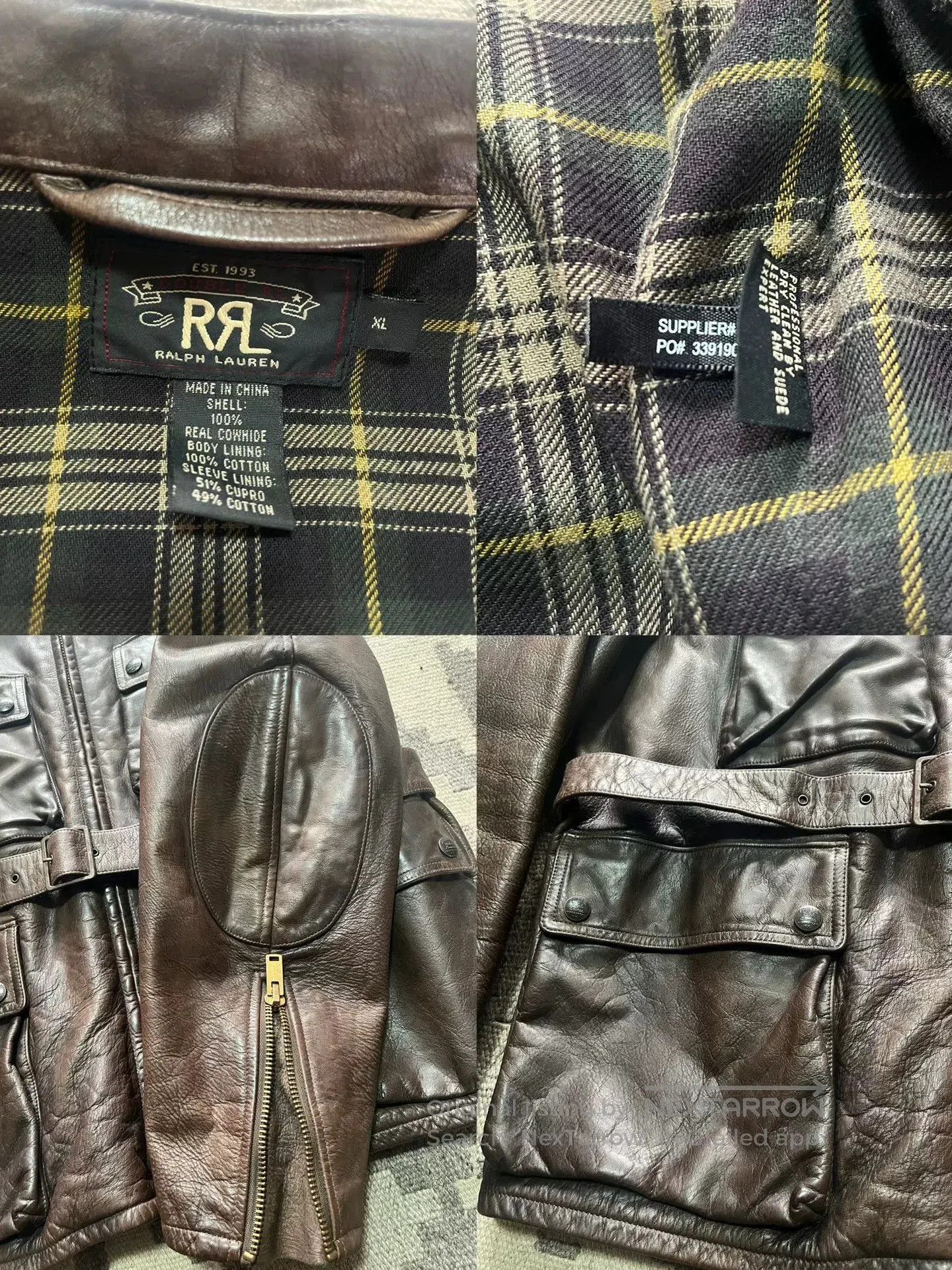 RRL Ralph Lauren RRL Heavyweight Motorcycle Leather Jacket. Size US XL / EU 56 / 4 - 4 Thumbnail